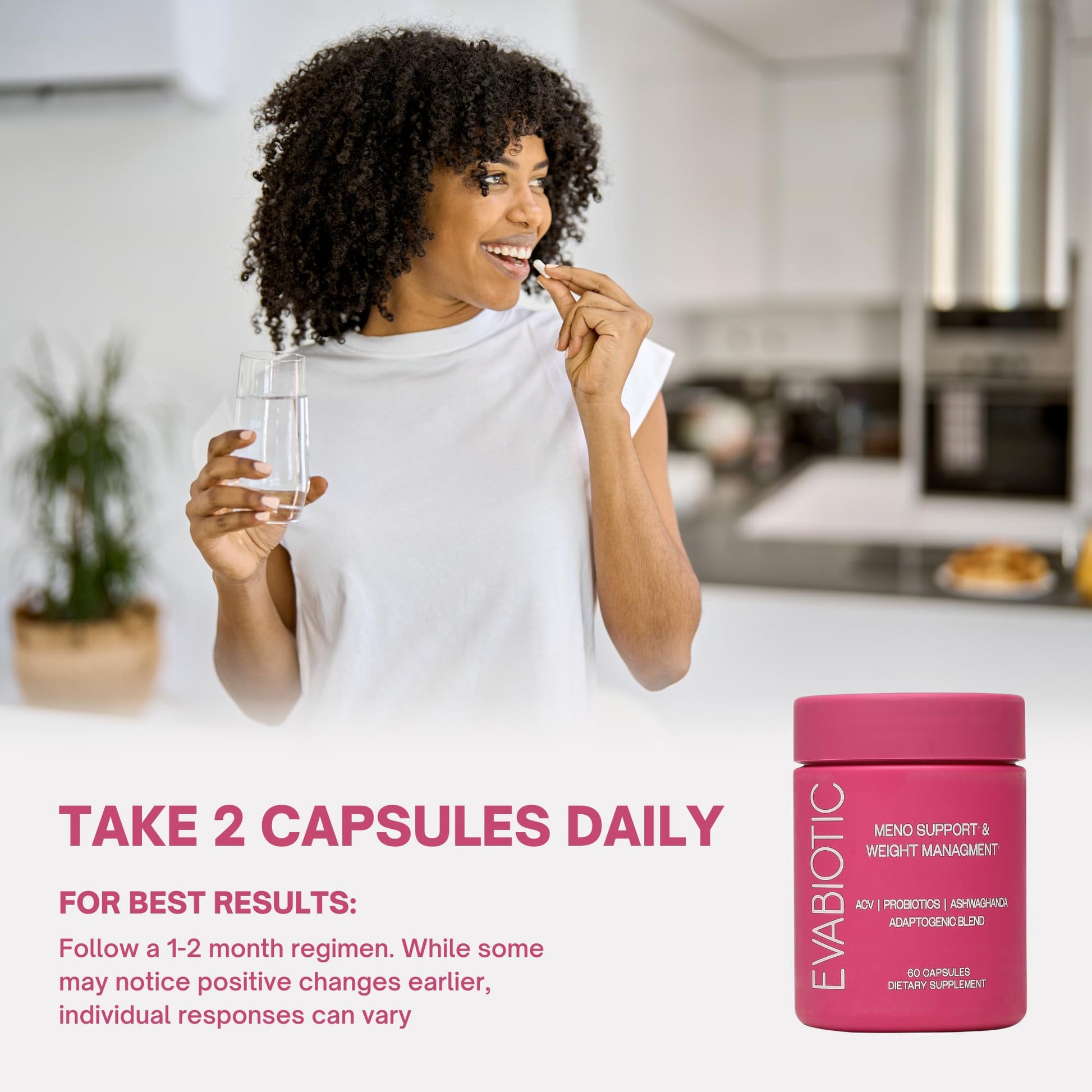 Complete Menopause Vitamins - Ashwaghanda, Probiotics, ACV for Weight Management, Hot Flashes, Night Sweats, Bloat, Hormone Balance - Vegan 60 Caps Menopause Supplements for Women Non-GMO EVABIOTIC buy supplements canada
