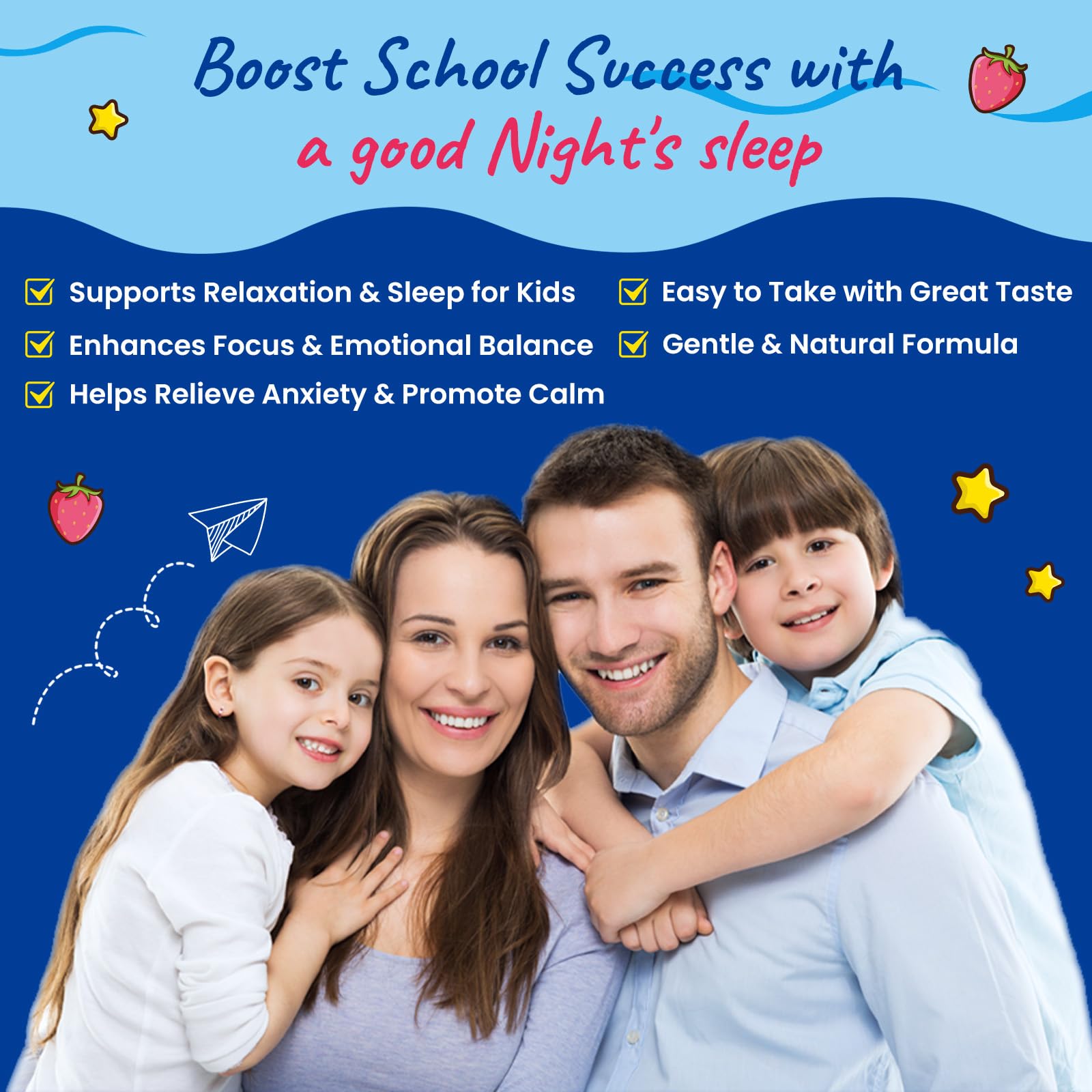 Magnesium Glycinate Gummies for Kids - with L-Theanine, Omega-3, Vitamin B6, D3, Zinc - Kids Magnesium Gummies for Sleep, Relaxation, Calm & Focus - Sugar Free Strawberry 60ct Hovika buy supplements canada