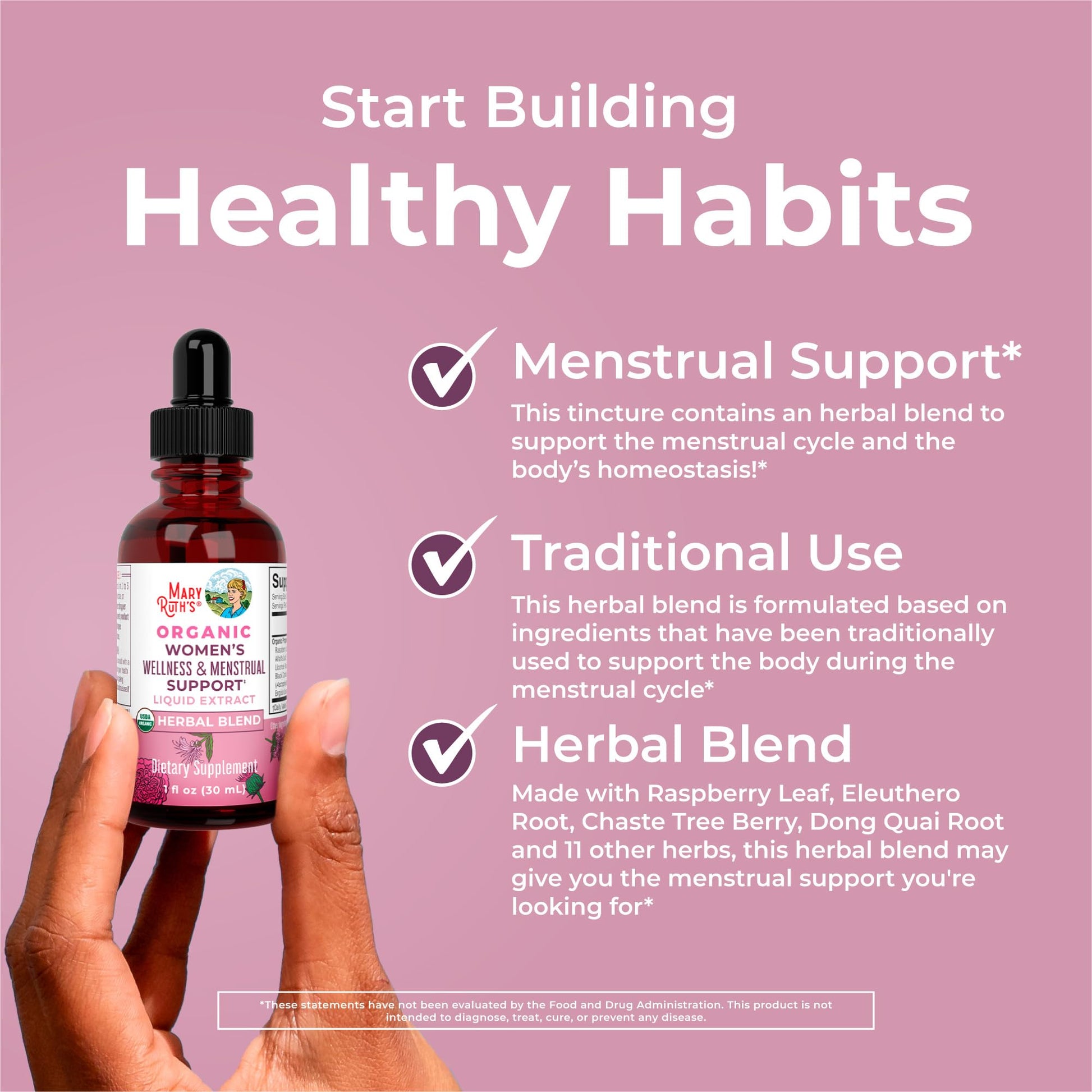 MaryRuth Organics USDA Organic Women's Wellness Liquid Herbal Supplements | Includes Stinging Nettle, Raspberry Leaf, Eleuthero Root, Chaste Tree Berry | Menstrual Support | Non-GMO, Vegan MARYRUTH'S buy supplements canada