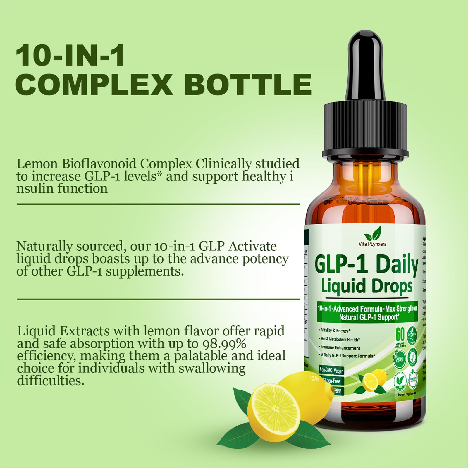 2 Pack Metabolic Support Liquid Drops, 10-in-1 Formula with Berberine, Ceylon Cinnamon, Prebiotic Fiber & Green Tea Extract | Digestive & Gut Health for Women & Men | Vegan, Non-GMO Vita PLynxera buy supplements canada