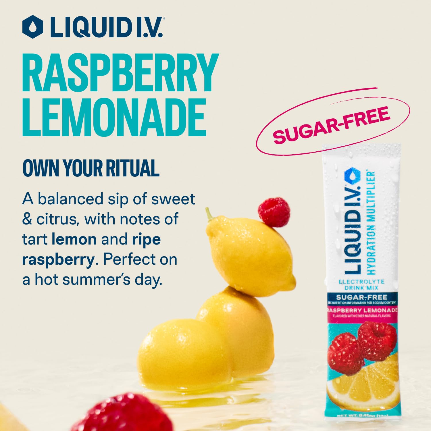 Liquid I.V.® Hydration Multiplier Sugar-Free - Raspberry Lemonade | Electrolyte Powder Drink Mix | 1 Pack (14 Servings) Liquid I.V. buy supplements canada
