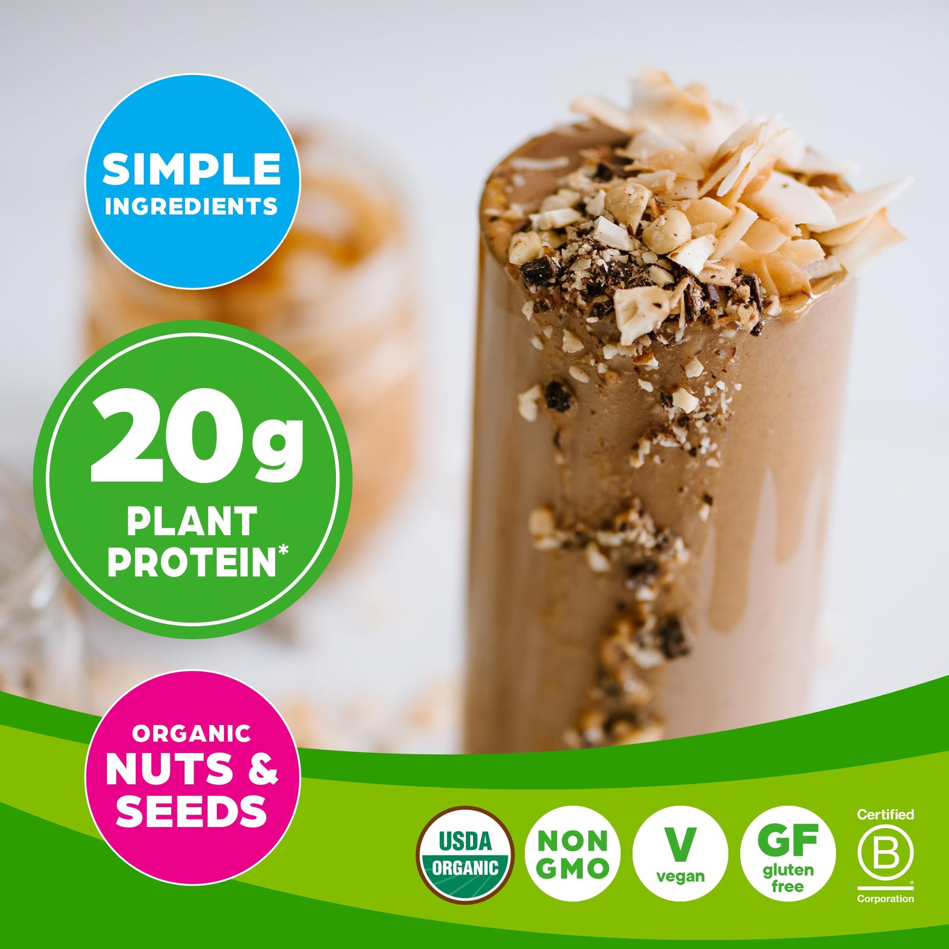 Orgain Organic Simple Vegan Protein Powder, Peanut Butter - 20g Plant Based Protein Orgain buy supplements canada