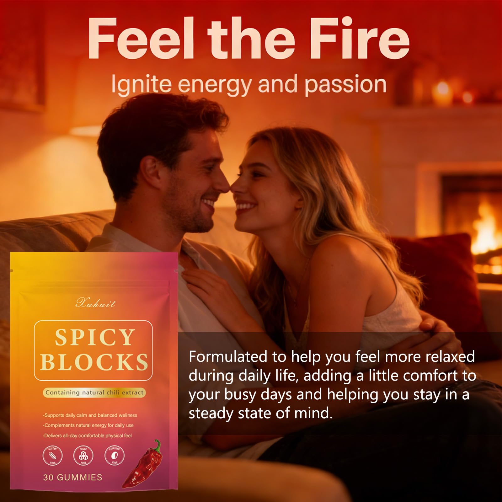Spicy Blocks for Couples-with Chili Pepper , Maca Root & Epimedium Extract | Supports Emotional Warmth & Daily Comfort | Peach Flavor, Mild Spicy Kick, Vegan-Friendly, No Artificial Additives (1) PBZPBZ buy supplements canada