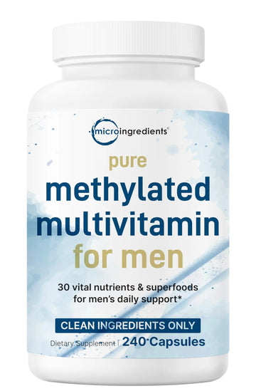 Pure Methylated Multivitamin for Men, 240 Capsules | 30 Key Nutrients with Vitamin C, D, E, B Complex + Methylfolate Micro Ingredients buy supplements canada