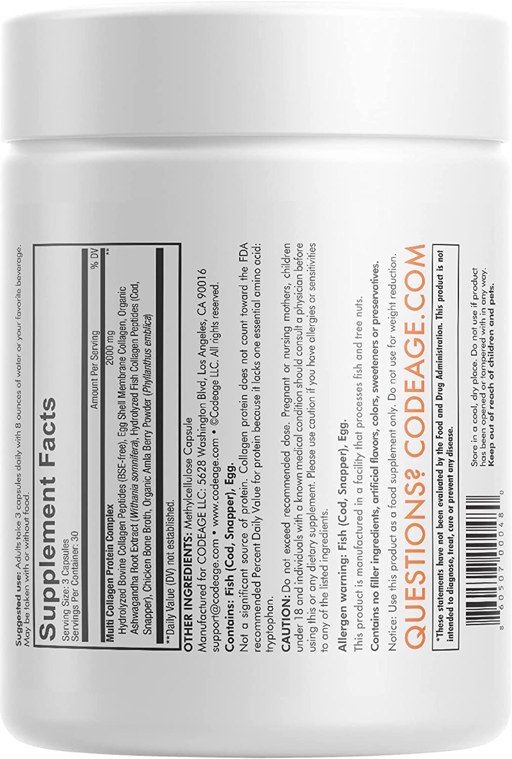 Codeage Multi Collagen Protein Capsules, Type I, II, III, V, X, Grass Fed & Hydrolyzed Collagen Pills Supplement Codeage buy supplements canada