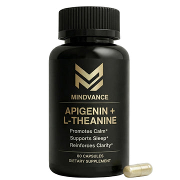 Mindvance Apigenin 100mg with L-Theanine 200mg Supplement Capsules for Sleep Support, Relaxation, Clarity & Calm | Melatonin Free | 60 Vegan Capsules Mindvance buy supplements canada