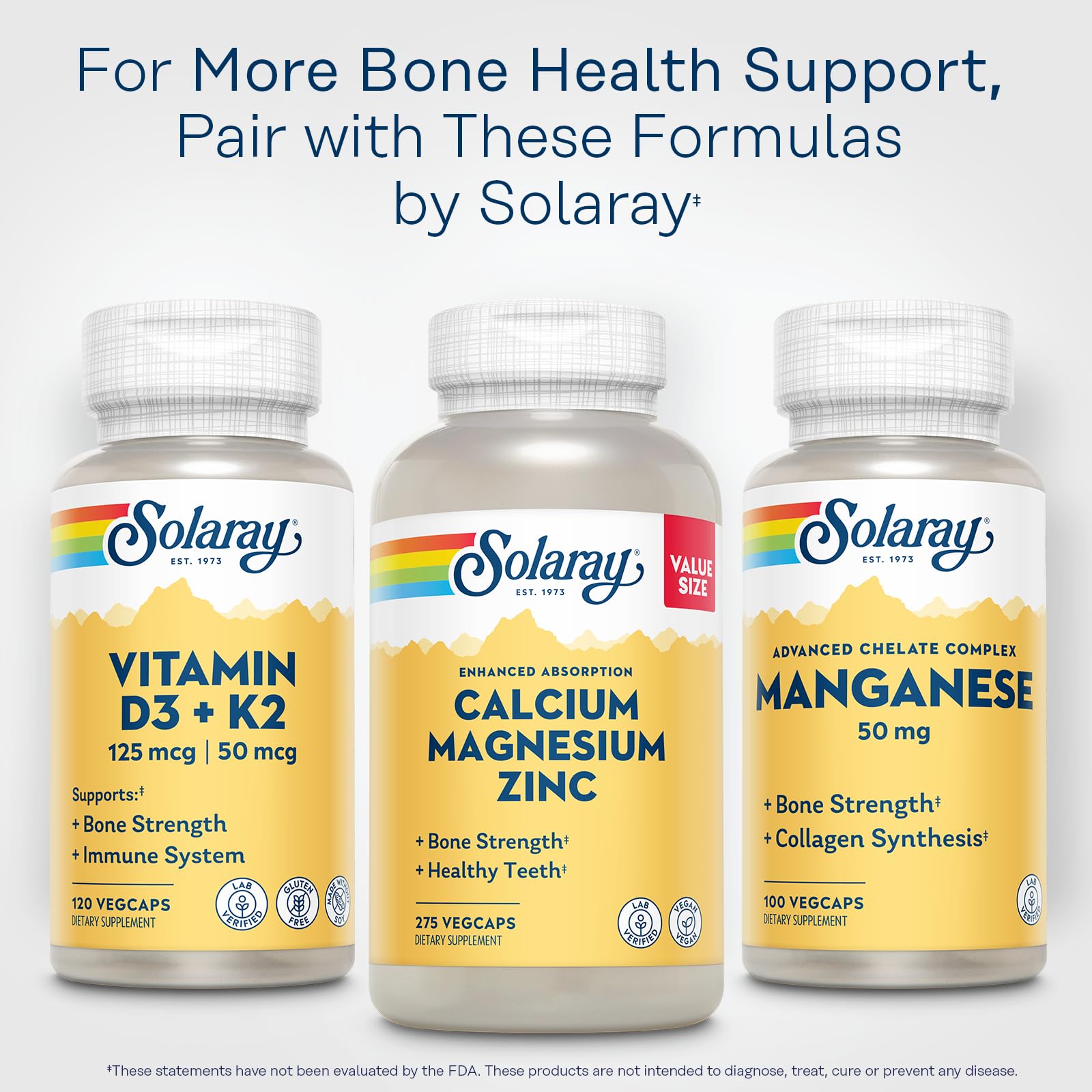 SOLARAY Manganese Supplement 50 mg - Essential Trace Minerals - Advanced Trace Mineral Supplements for Bone Strength and Bone Health Support - Lab Verified, 60-Day Guarantee, 100 Servings, 100 VegCaps SOLARAY buy supplements canada