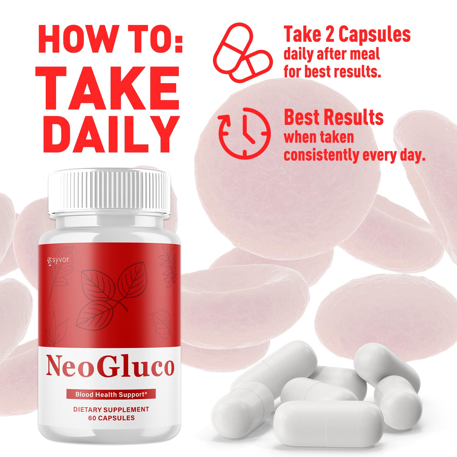 (2 Pack) NeoGluco Capsules, Official NeoGluco Glycogen Support Pills with All Natural Ingredients, Advanced Formula Health Supplement with Max Strength Premium Vitamins for Women & Men (120 Capsules) Syvor buy supplements canada