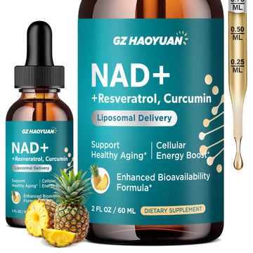 GZ HAOYUAN NAD Liquid Supplement for Women, Liposomal NAD+ Drops 1200MG with NAD Plus Resveratrol, Tmg, Quercetin, Anti-Aging, Cell Regeneration, Energy & Metabolism Support, Pineapple Flavor GZ HAOYUAN buy supplements canada