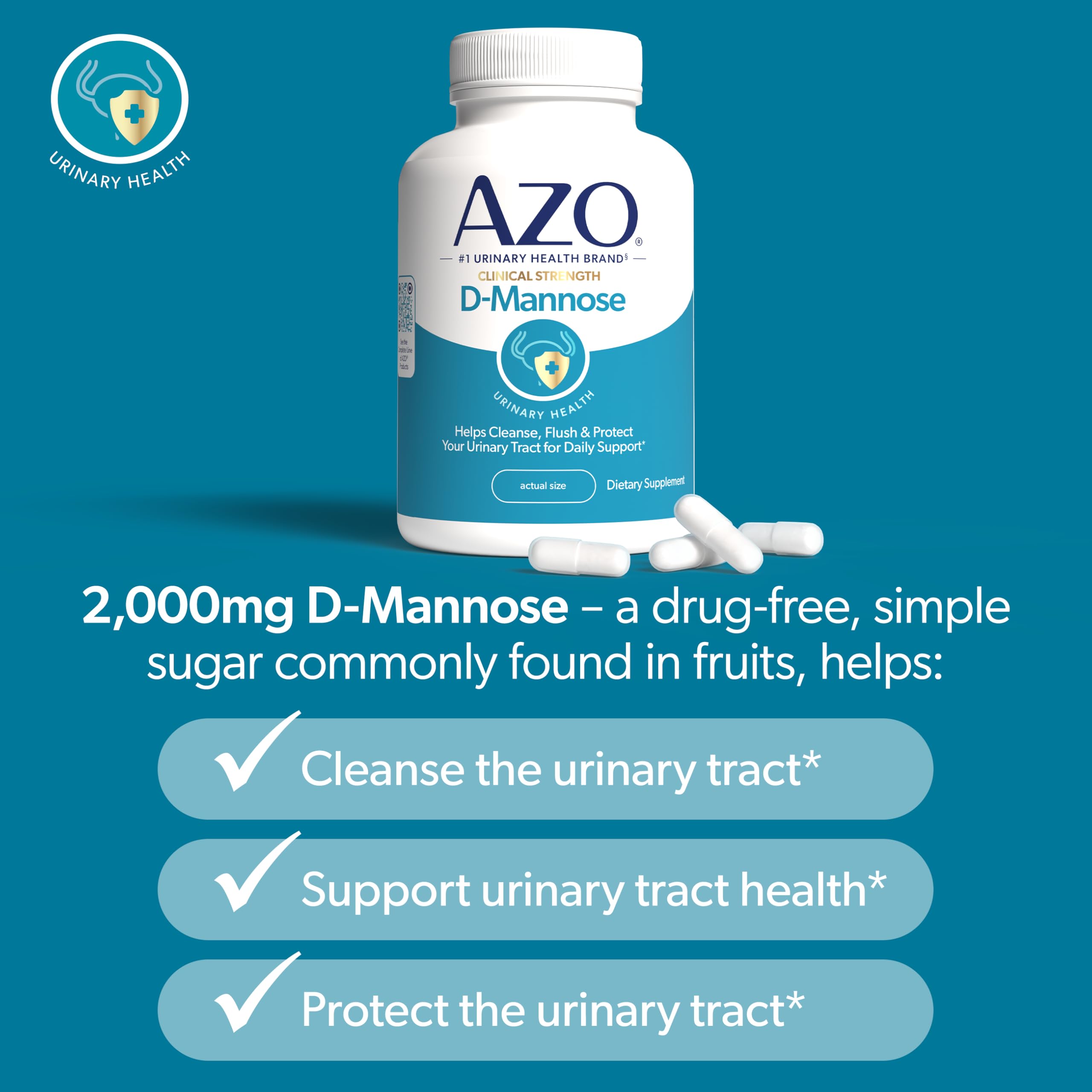 AZO D Mannose Urinary Tract Health, Cleanse, Flush & Protect The Urinary Tract, No.1 Pharmacist Recommended Brand AZO buy supplements canada