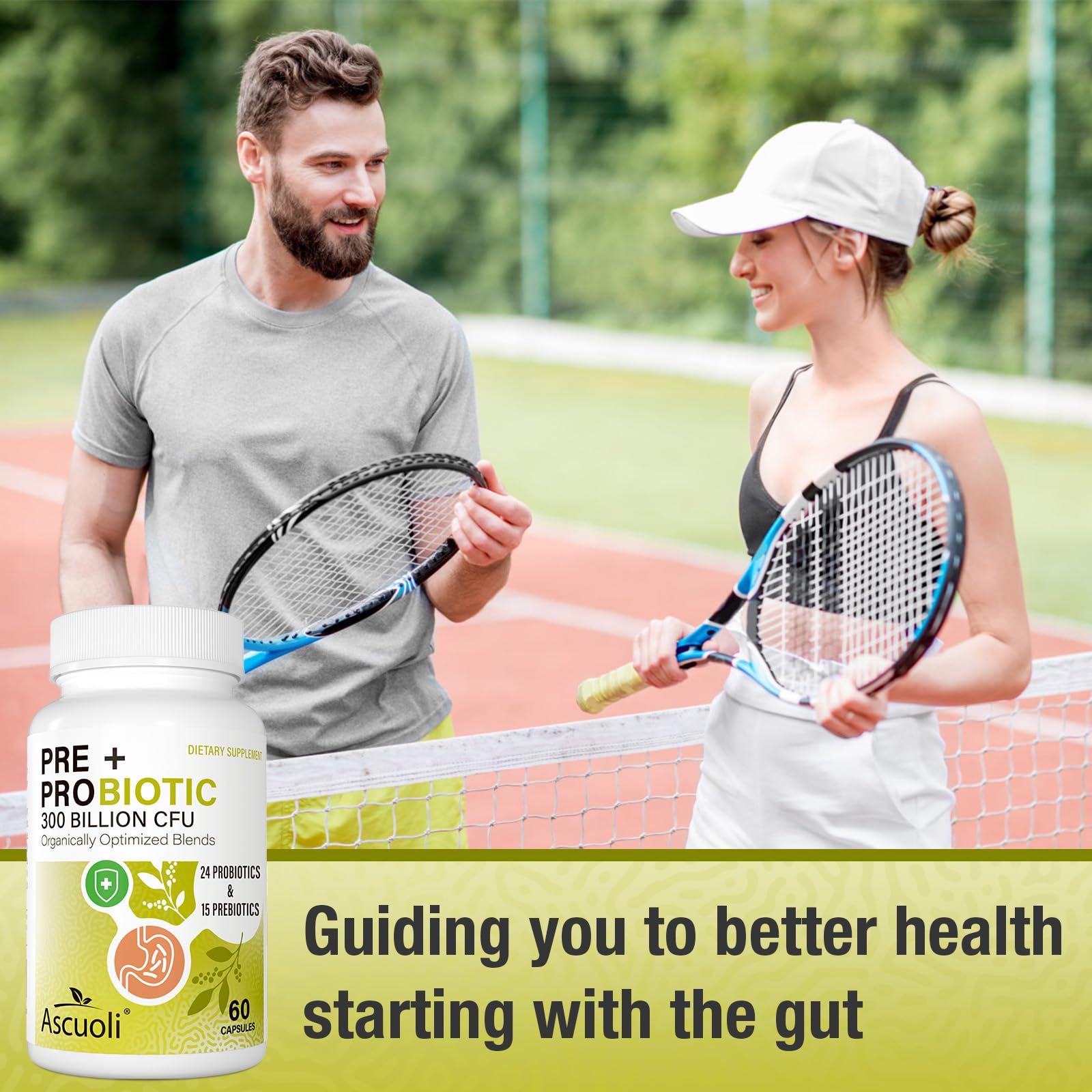 Probiotics for Women & Men - 300 Billion CFU, 24 Strains + 15 Organic Herbs Prebiotics Blend, Daily Probiotic for Digestive Health, Immune, Gut, Bloating Ascuoli buy supplements canada