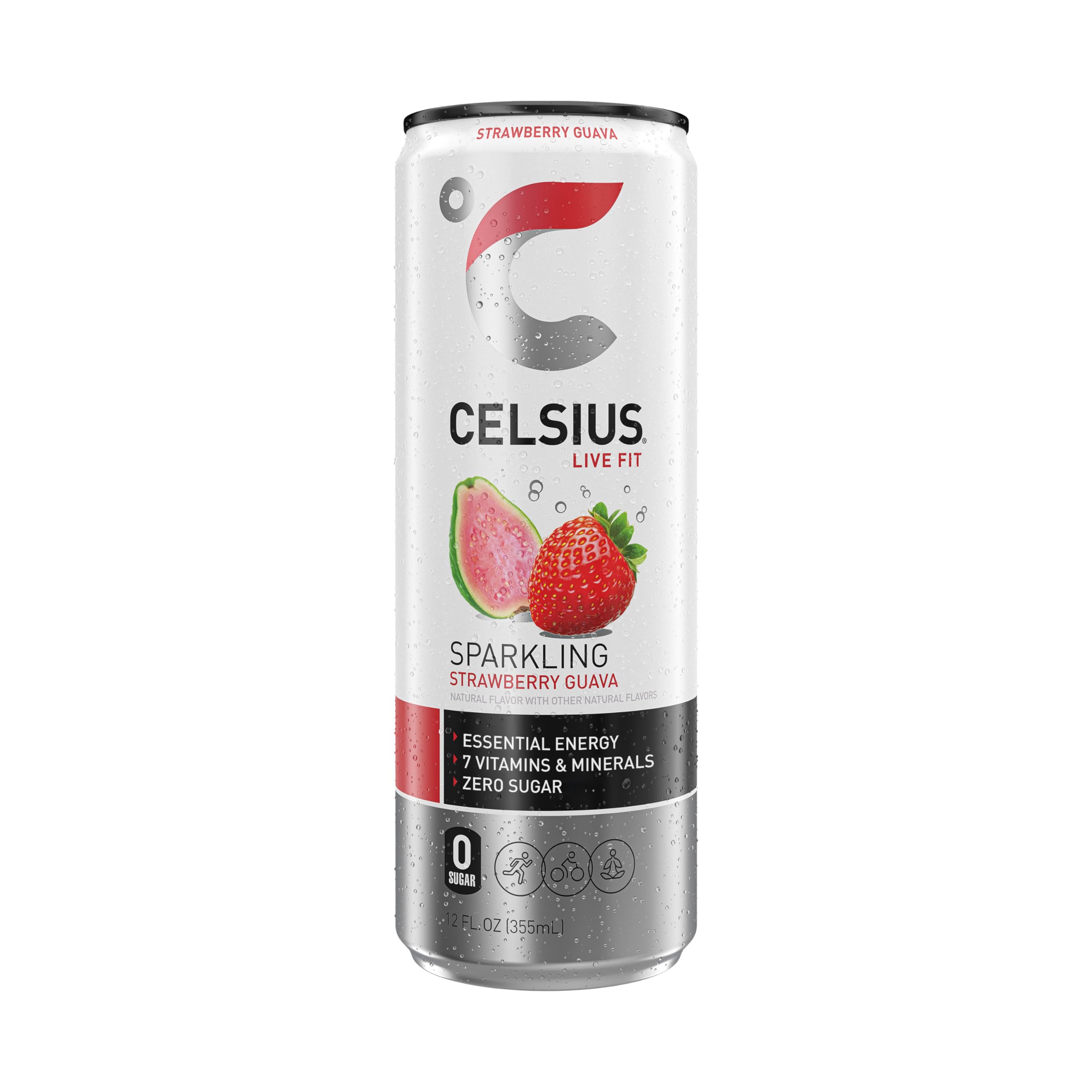 CELSIUS Sparkling Strawberry Guava, Functional Essential Energy Drink 12 Fl Oz (Pack of 12) CELSIUS buy supplements canada