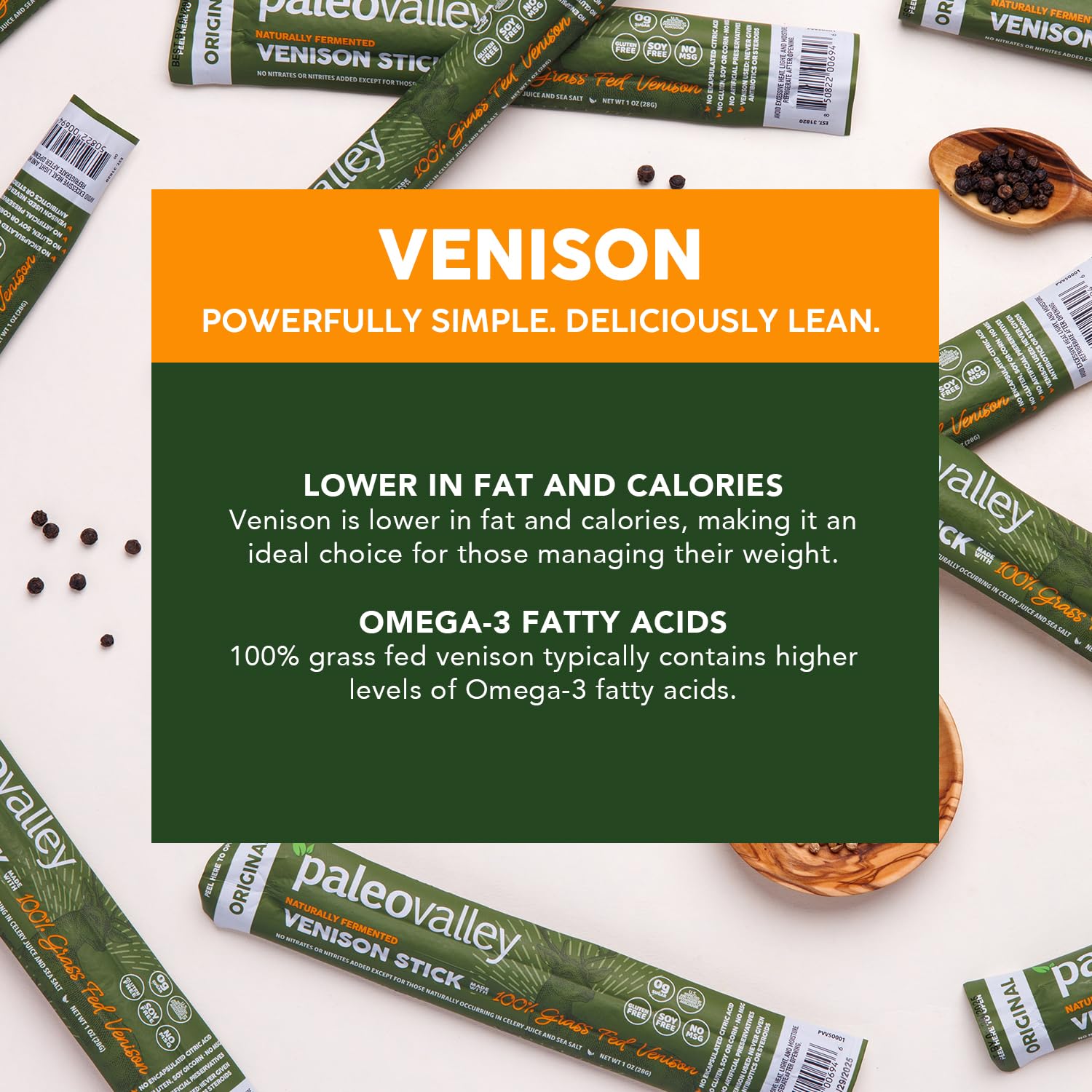 Paleovalley 100% Grass Fed Venison Sticks – 10 Pack – Keto-Friendly, High Protein, Low-Calorie Snack – Omega-3 Rich, Gluten-Free, Nitrate-Free, Naturally Flavored – Healthy On-the-Go Meat Snack Paleovalley buy supplements canada