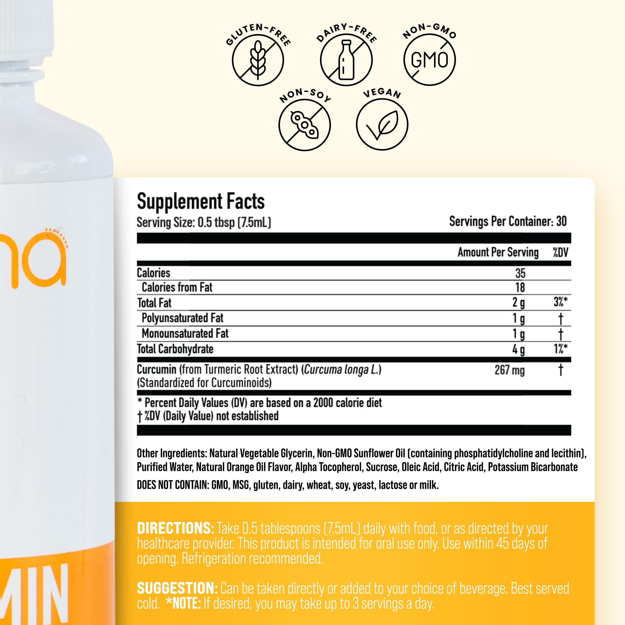 Manna Vitamins Evolved Liposomal Liquid Curcumin for Advanced Absorption Best Turmeric Supplement for Daily Joint & Immune Health Support - Vegan, Non-GMO, 95% Curcuminoids (1 Pack) Manna Vitamins Evolved buy supplements canada