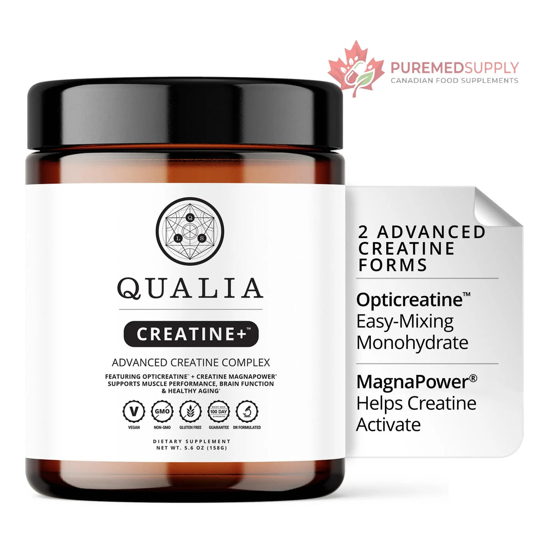 Qualia Creatine | Advanced Creatine Complex | 2 Sources + Magnesium | Optimized Absorption | Muscle Performance, Brain Function, & Healthy Aging (30 Servings) QUALIA LIFE SCIENCES buy supplements canada