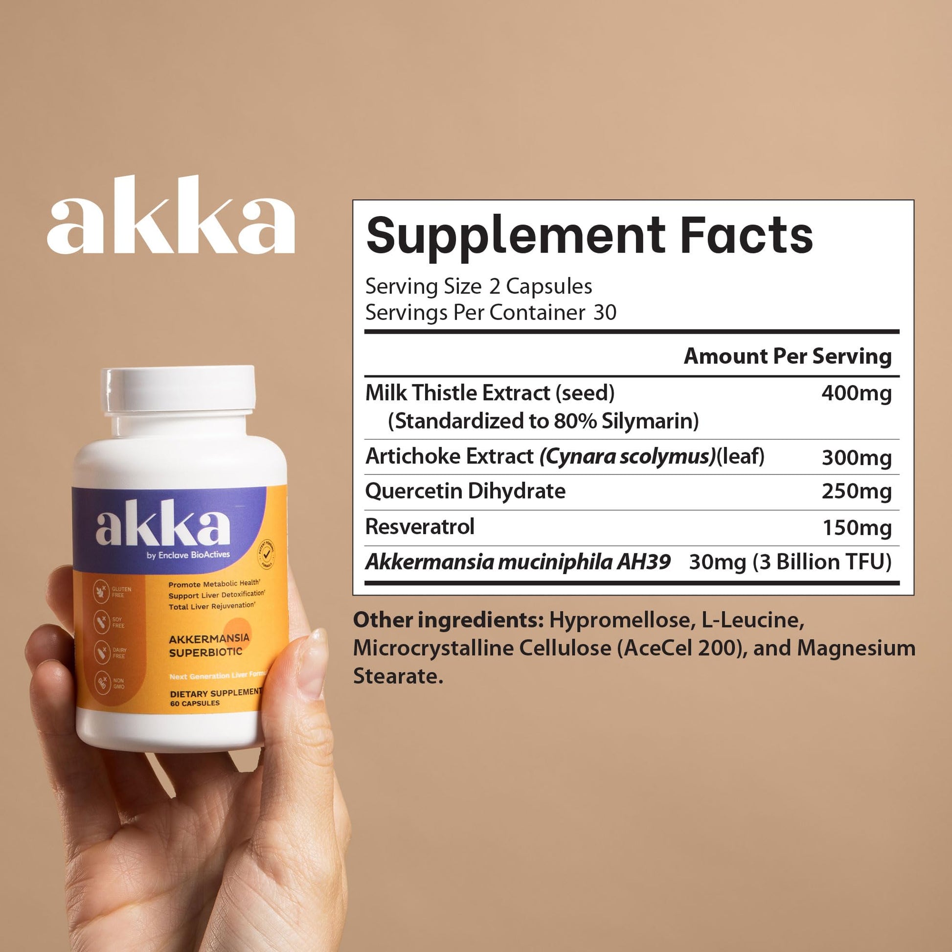 AKKA Premium Liver Cleanse Detox & Repair Superbiotic - Supports Liver Health & Function, Boosts Energy, Digestion & Metabolism with Bioavailable Pasteurized Akkermansia, Non-GMO, Gluten-Free, 60 Caps AKKA buy supplements canada