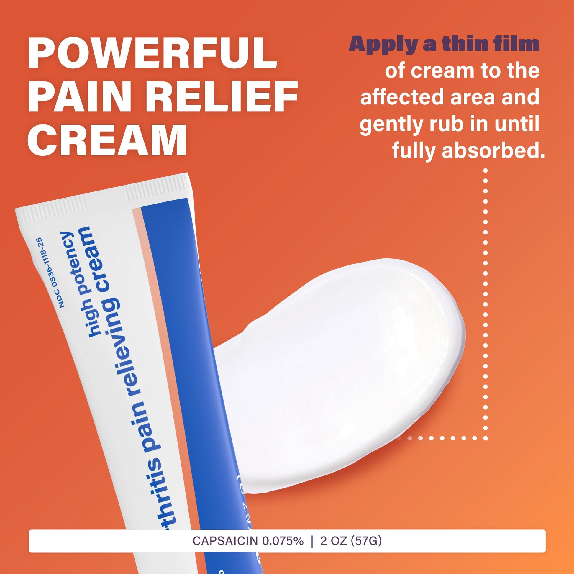 Rugby High Potency Capsaicin 0.075% Cream - Pain Relief Cream for Arthritis - 2 Oz (57g), (1 Pack) RUGBY LABORATORIES buy supplements canada