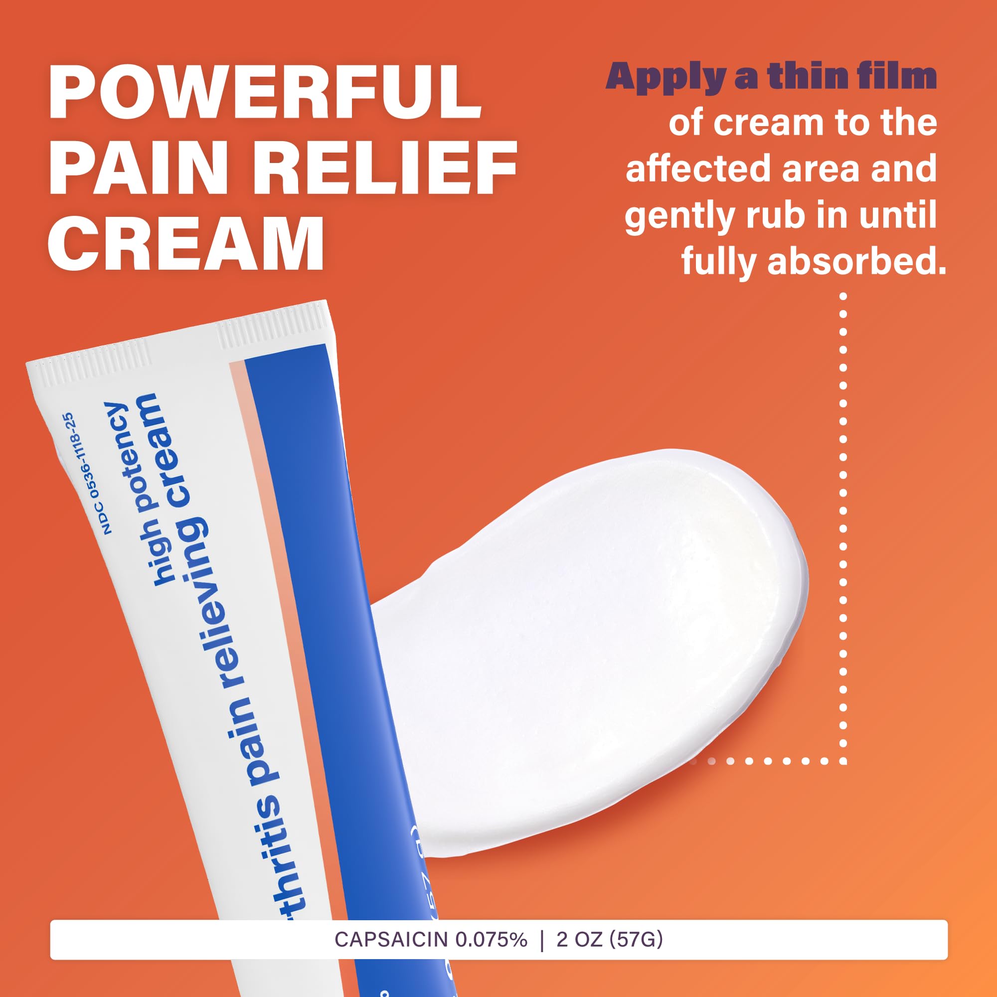 Rugby High Potency Capsaicin 0.075% Cream - Pain Relief Cream for Arthritis - 2 Oz (57g), (1 Pack) RUGBY LABORATORIES buy supplements canada