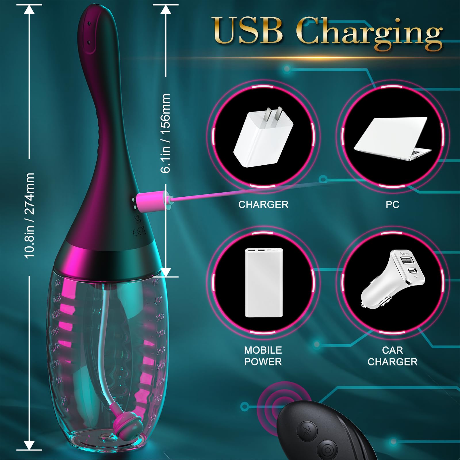 15oz Electric Enema Bulb -Remote Anal Douche, 3 Enema Speeds,Bendable Enema Douche SEXY SLAVE buy supplements canada