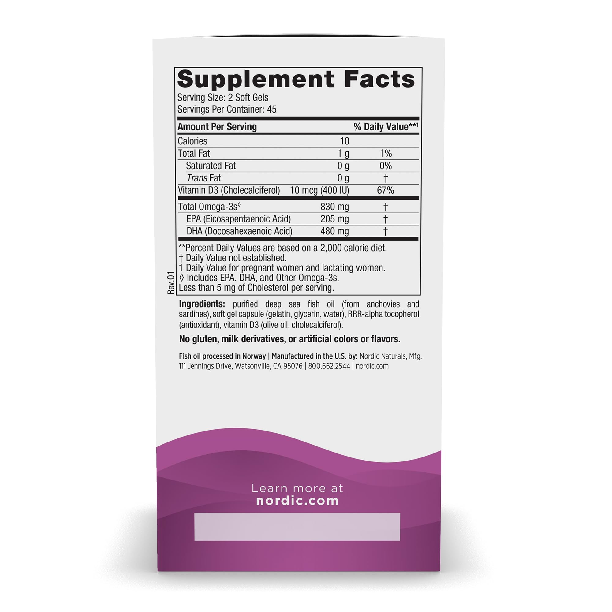 Nordic Naturals Prenatal DHA, Unflavored - 830 mg Omega-3 + 400 IU Vitamin D3 - 90 Soft Gels - Supports Brain Development in Babies During Pregnancy & Lactation - Non-GMO - 45 Servings Nordic Naturals buy supplements canada