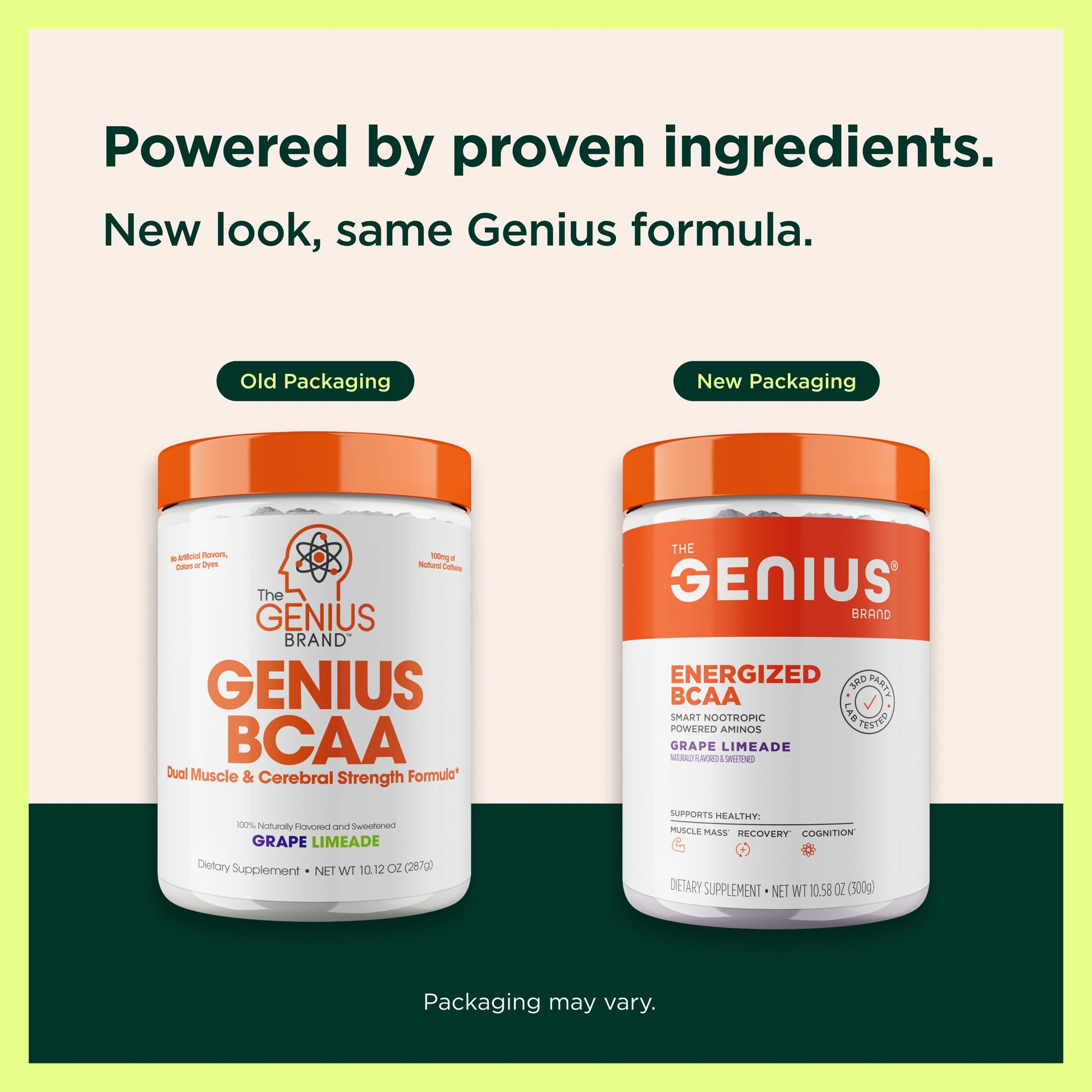 Genius BCAA Powder - 5g Vegan BCAAs L-Glutamine, Cognizin & Rhodiola Muscle Recovery Energy Support 100mg Caffeine Pre, Intra, Post-Workout Nootropic Supplement for Focus & Performance - Grape Limeade The Genius Brand buy supplements canada
