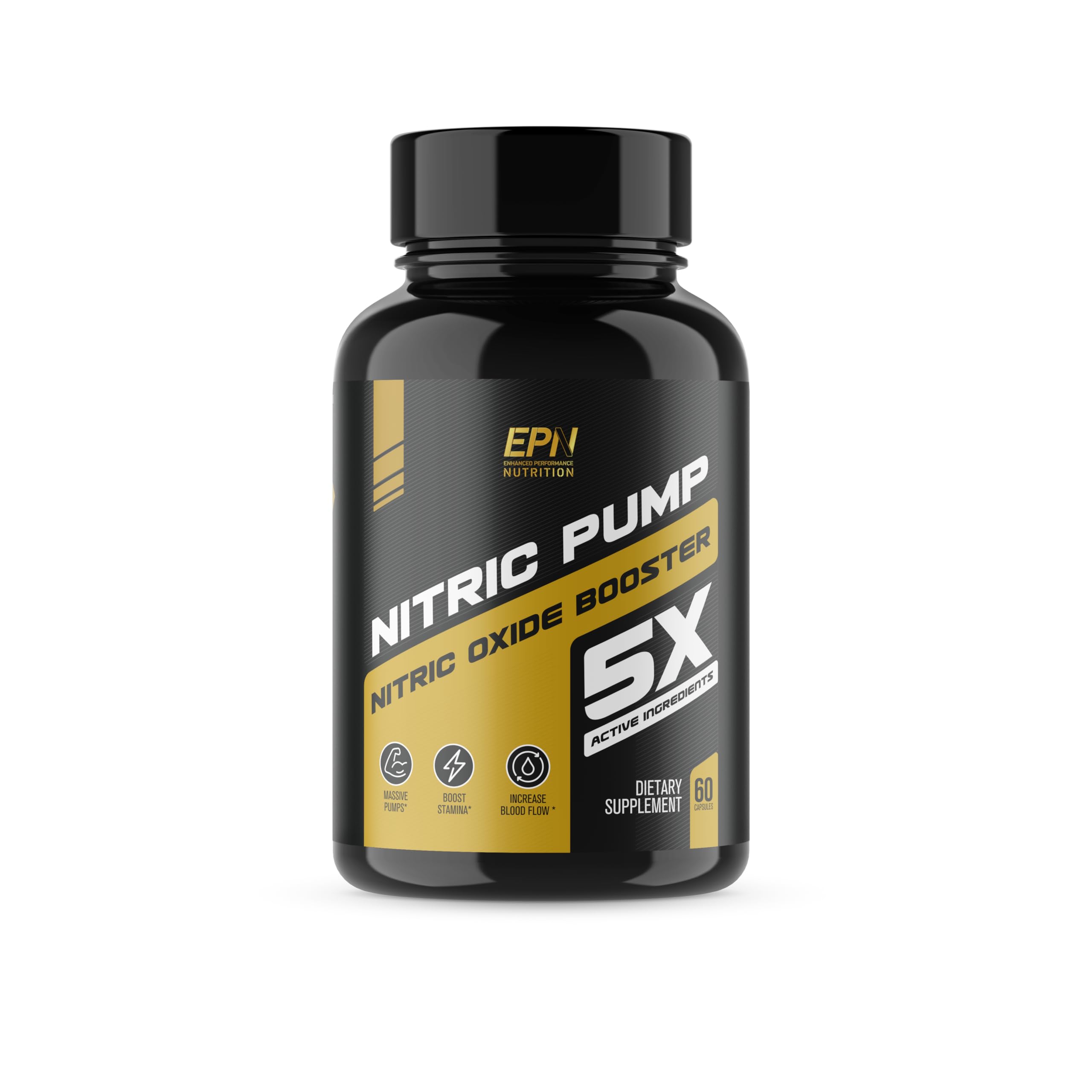 Nitric Pump 5X | #1 Rated Nitric Oxide Booster Supplement | Stim Free Pre Workout EPN Supplements buy supplements canada