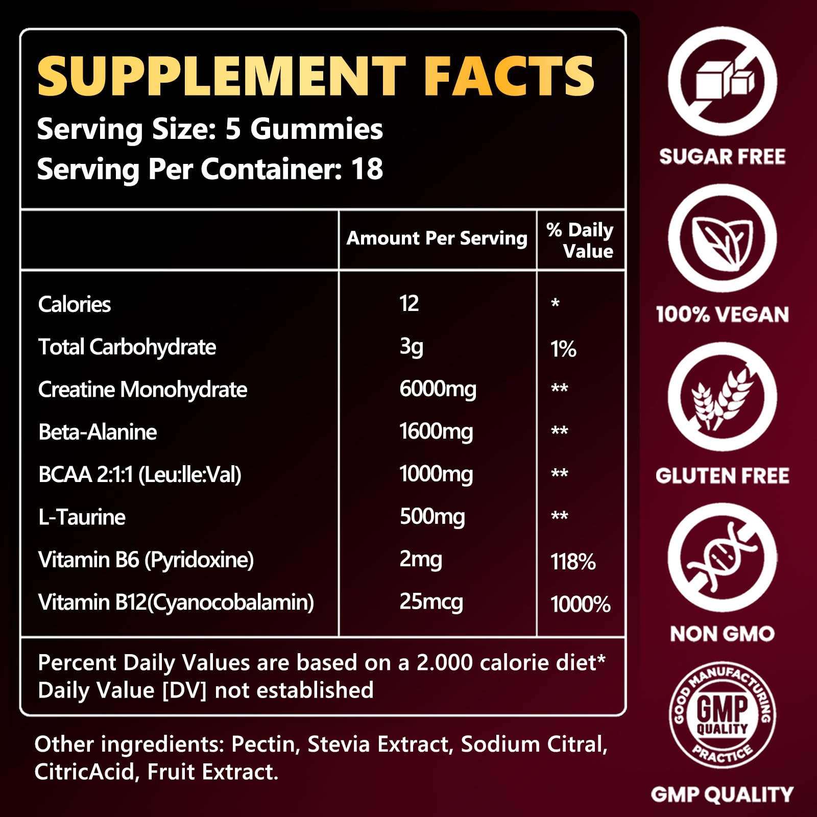 ZELKORE Creatine Monohydrate Gummies 6000mg for Men & Women, Sugar Free Creatine Gummy for Pre & Post Workout, High Absorption Supplement with BCAA, Support Boost Strength, ZelKore buy supplements canada