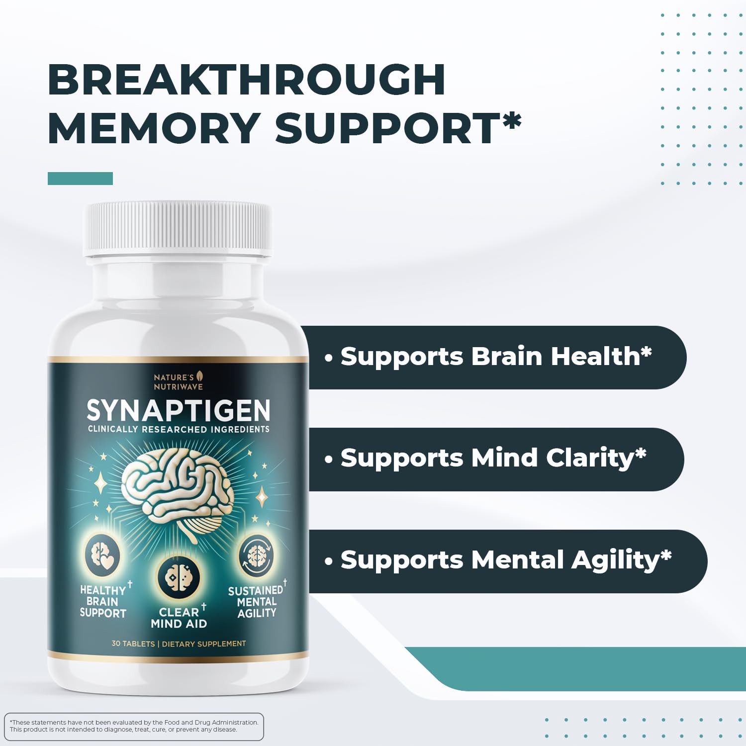Nature’s NutriWave Synaptigen – Natural Supplement with Inulin Powder, Probiotics 3.5 Billion CFU, for Daily Wellness – Made in USA, Non-GMO, 30 Tablets - 6 Month Supply Nature’s NutriWave buy supplements canada