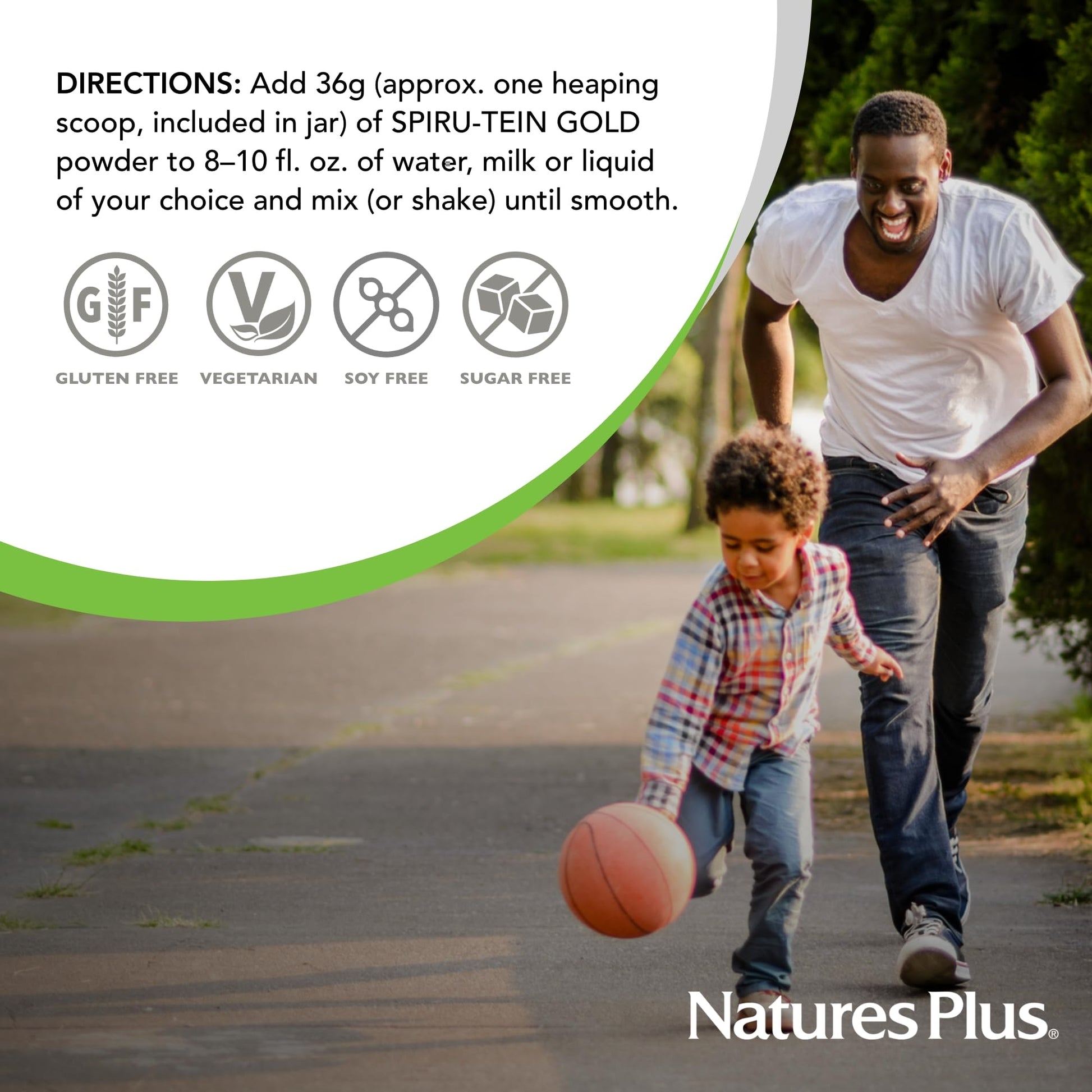 NaturesPlus SPIRU-TEIN GOLD, Vanilla - 1.03 lb - Plant-Based Protein Powder - Vitamins & Minerals for Energy - Vegetarian, Gluten Free - 13 Servings NaturesPlus buy supplements canada