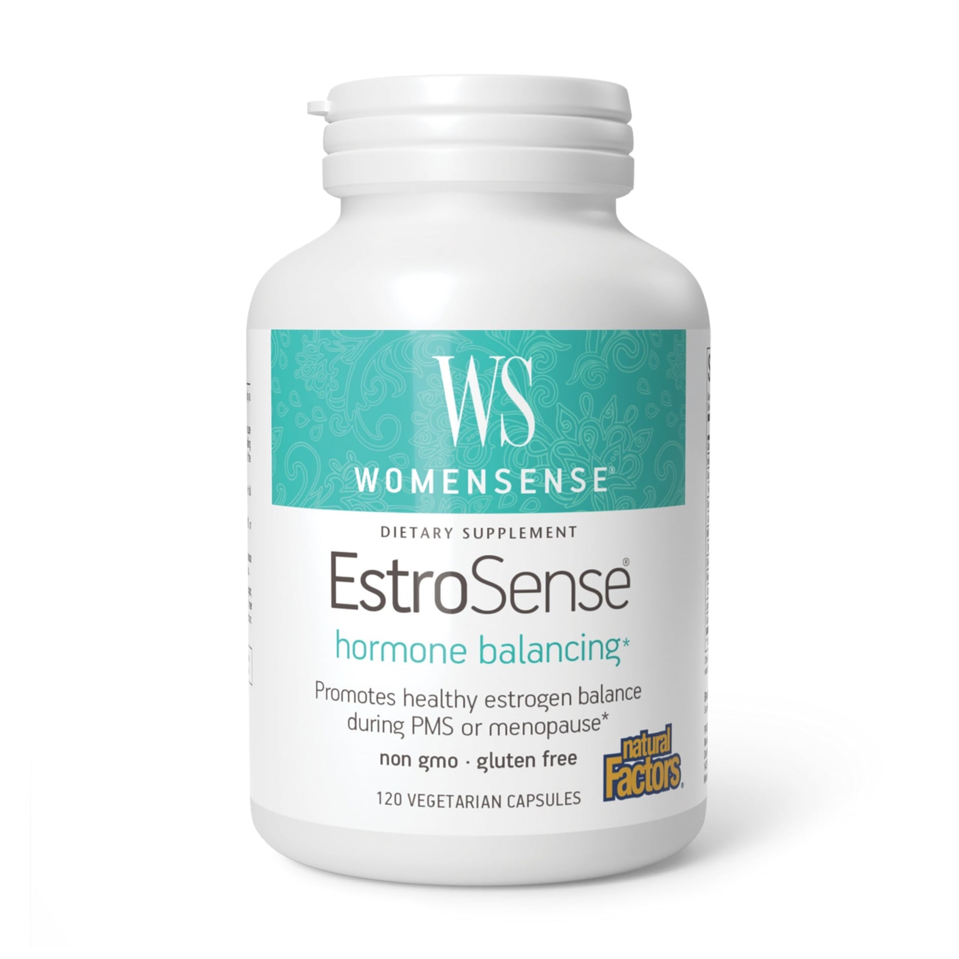 Natural Factors WomenSense EstroSense - Daily Hormonal Balance Support Supplement - Supports Healthy Menstration & Menopause - Non-GMO Natural Supplement - 120 Vegetarian Capsules (60 Servings) Natural Factors buy supplements canada