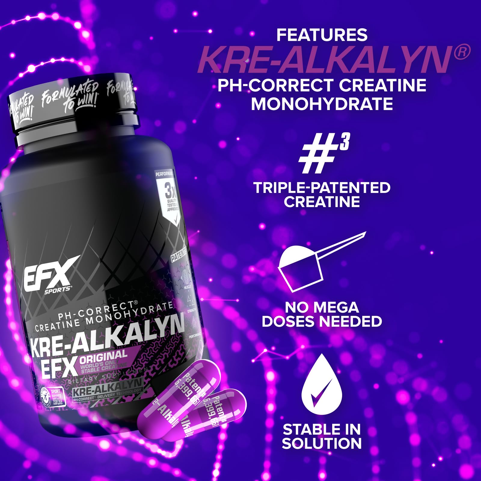 EFX Sports Kre-Alkalyn EFX | pH Correct Creatine Monohydrate Pill Supplement | Strength, Muscle Growth & Performance EFX Sports buy supplements canada