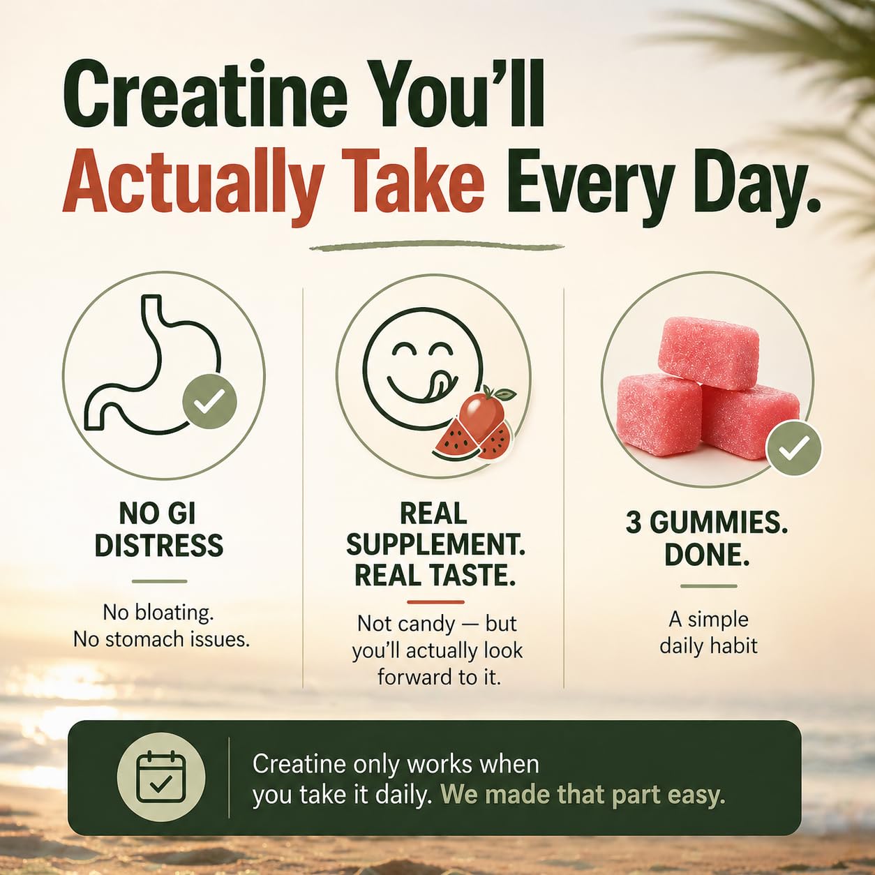 Creatine Monohydrate Gummies 5g - Only 2g Sugar, Made in USA - Sour Watermelon Flavor - Vegan & 3rd Party Tested - Pre & Post Workout Supplement for Women and Men (120 Count, 40 Servings) Cabana Nutrition buy supplements canada