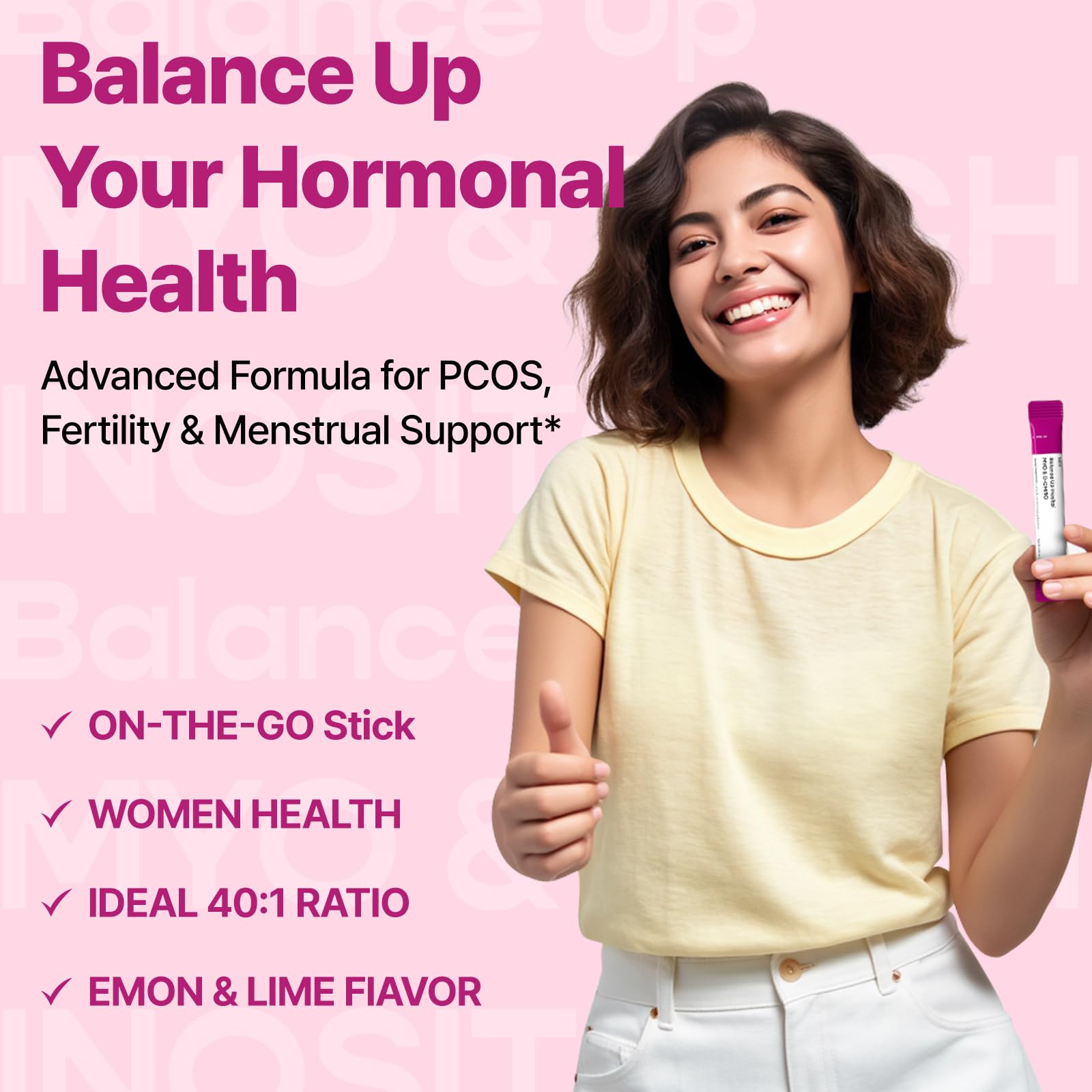 Dr.GET IT Balance Up Inositol 40:1 Myo & D-Chiro with Folate & Choline – Hormone Balance & Reproductive Health Support for Women – Lemon Lime Stick Powder, 30 Servings Dr.GET IT buy supplements canada