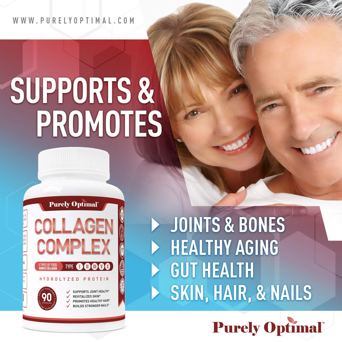 Purely Optimal Premium Multi Collagen Peptides Capsules (Types I, II, III, V, X) - Hair Purely Optimal buy supplements canada