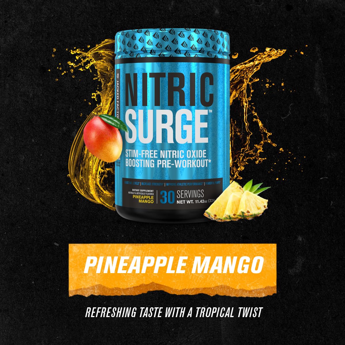 Nitric Surge Stim Free Pre Workout Powder - Caffeine Free Nitric Oxide Supplement Jacked Factory buy supplements canada