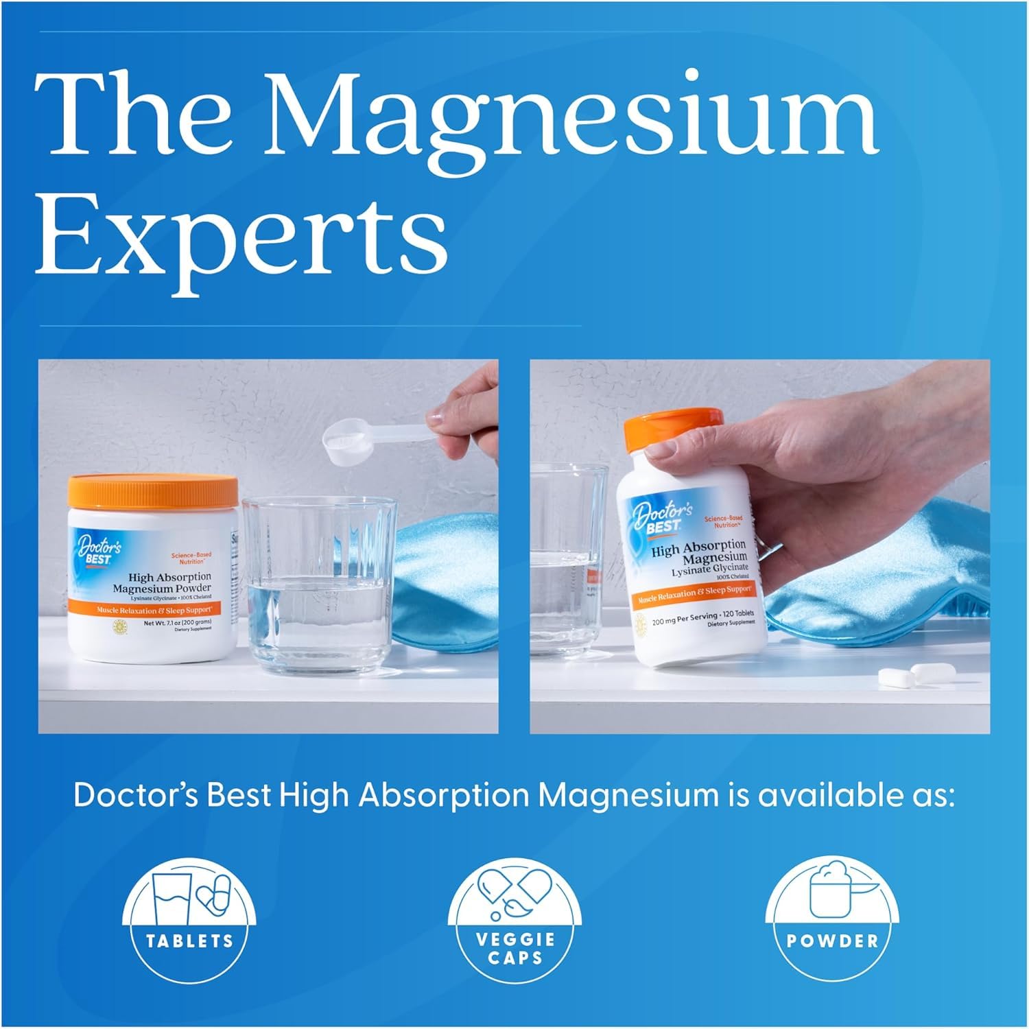 Doctor's Best High Absorption Magnesium Glycinate Lysinate Supplement for Sleep Support - Chelated Magnesium Tablets for Women & Men, 200mg per Serving, Supports Calm & Relaxation, Vegan - 120 Count Doctor's BEST buy supplements canada