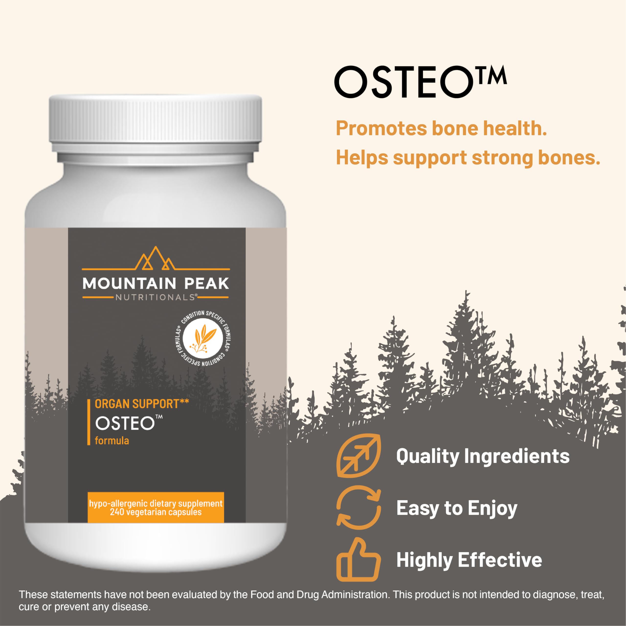 Mountain Peak Nutritionals Osteo Supplement - Organ & Strong Bone Support, Promotes Bone Health - With Vitamins D3, K2, Calcium, and Magnesium - Bone Building & Strengthening (240 Vegetarian Capsules) Mountain Peak Nutritionals buy supplements canada