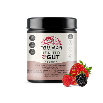 TERRA ORIGIN Healthy Gut Powder (Berry Flavor) |30-Servings with L-Glutamine, Zinc, Glucosamine, Slippery Elm Bark, Marshmallow Root and More! TERRA ORIGIN buy supplements canada