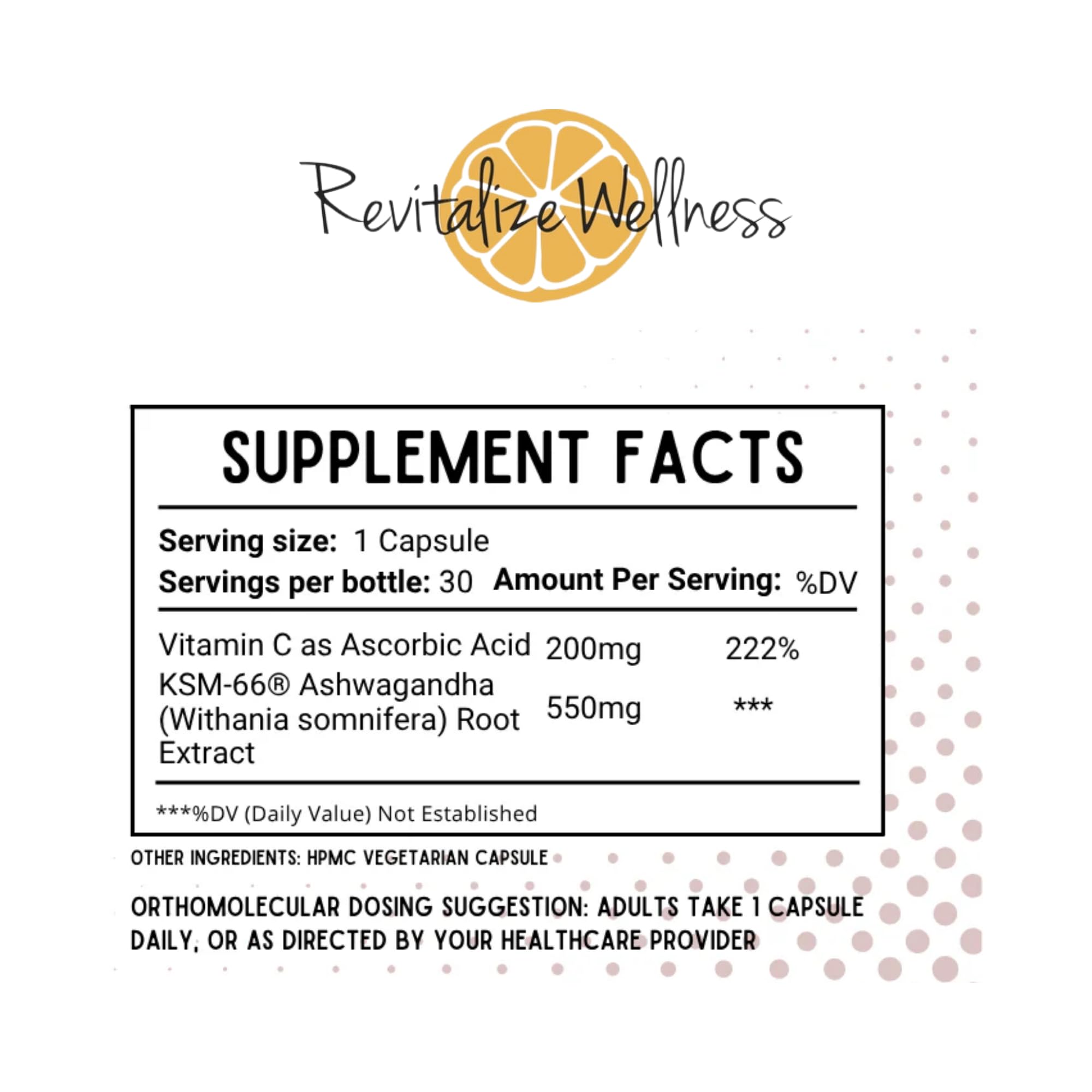 Revitalize Wellness Ashwagandha + Vitamin C Capsules | Stress and Immune Support Complex | with 550 mg Ashwagandha and 200 mg Vitamin C per Serving | 30 Servings Revitalize Wellness buy supplements canada