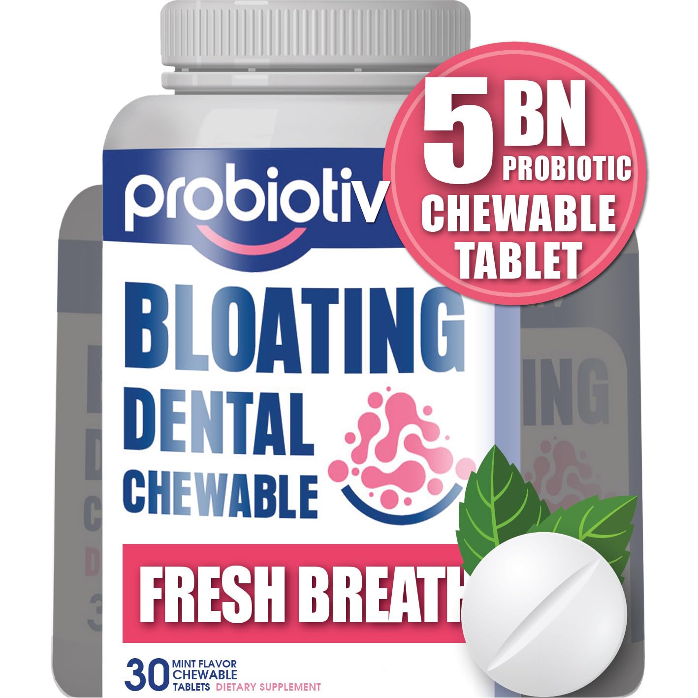 Probiotiv Chewable Probiotics for Daily Bloating w/ 5 Billion CFU – “Two-in-One Combo” Probiotiv buy supplements canada