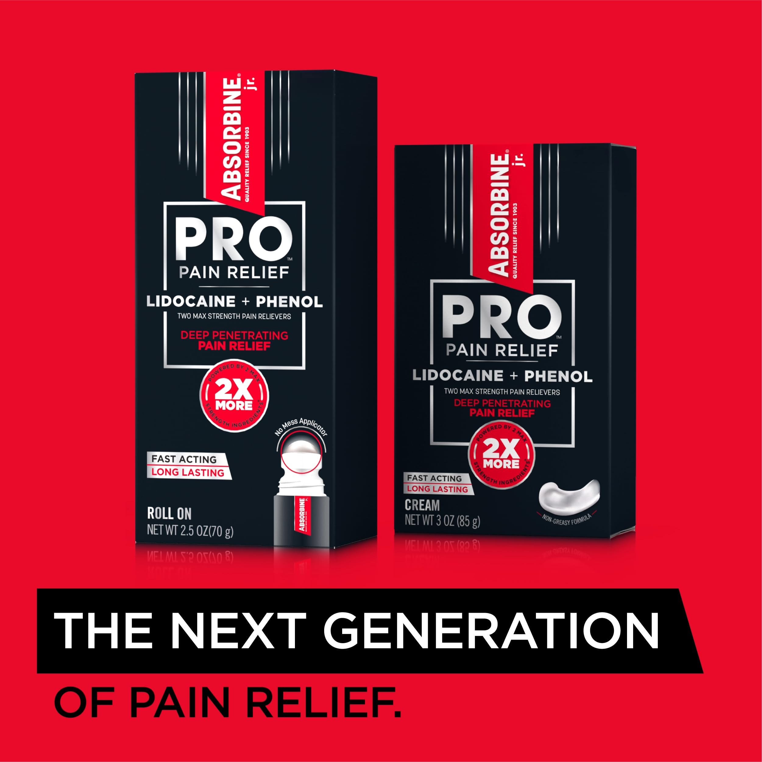 Absorbine Jr. PRO Maximum Strength Lidocaine Roll-On for Targeted Nerve and Muscle Pain Relief, 4% Lidocaine + 1.5% Phenol, Fast Acting & Long Lasting, 2.5 oz ABSORBINE JR. buy supplements canada