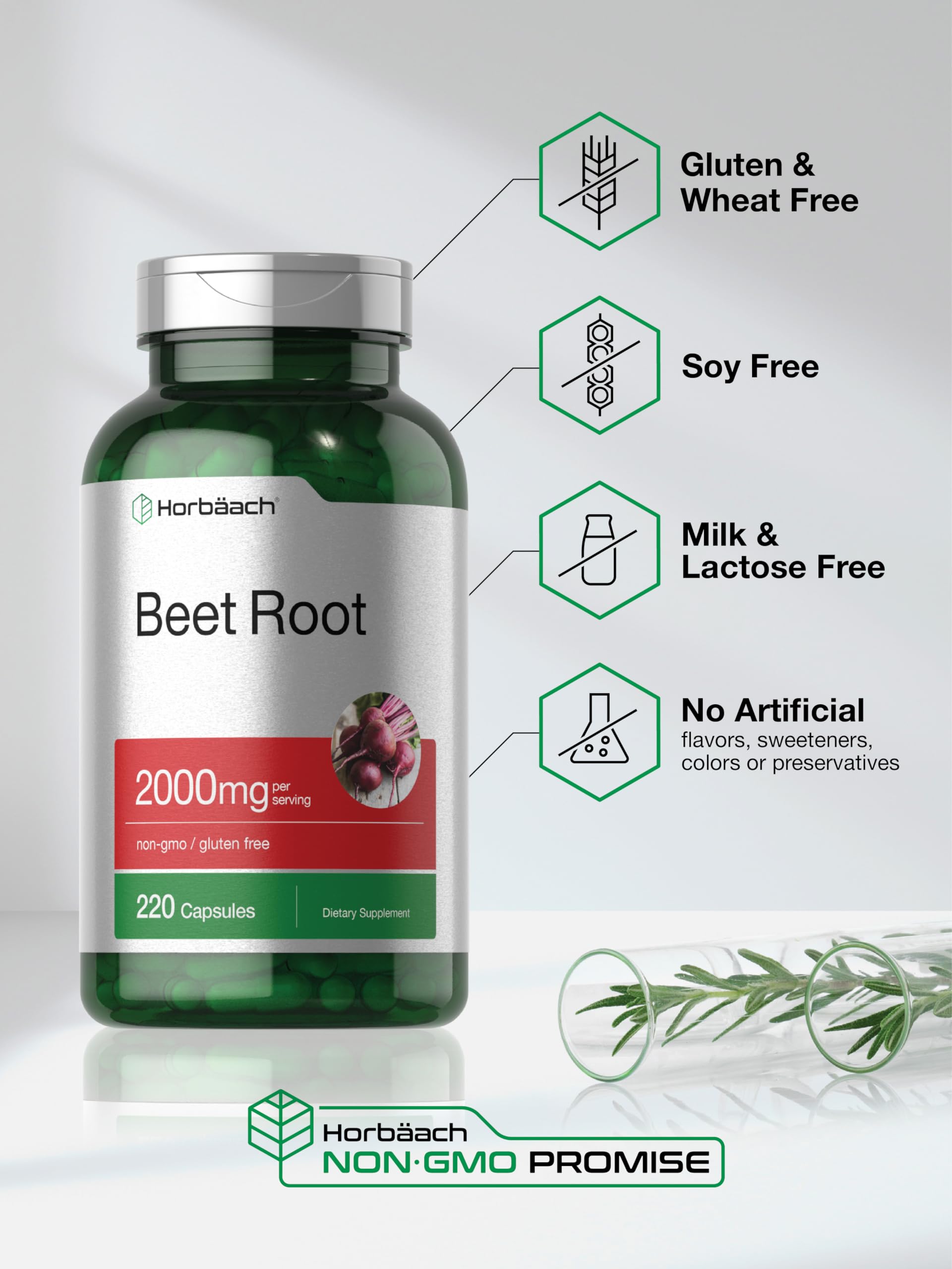 Horbäach Beet Root Powder Capsules | 220 Pills | Herbal Extract | Non-GMO, Gluten Free Supplement Horbäach buy supplements canada