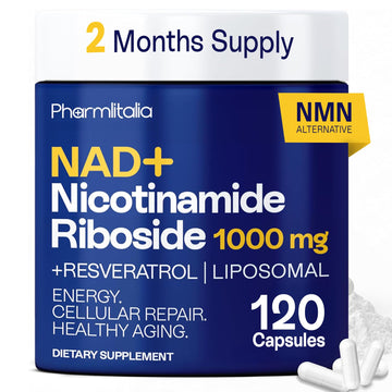 Liposomal NAD+ Supplement with Resveratrol - Nicotinamide Riboside 1000 Mg - NAD Supplements for Women & Men - NMN Supplement Alternative - Advanced NAD Resveratrol for Cellular Energy - 120 Capsules Pharmlitalia buy supplements canada