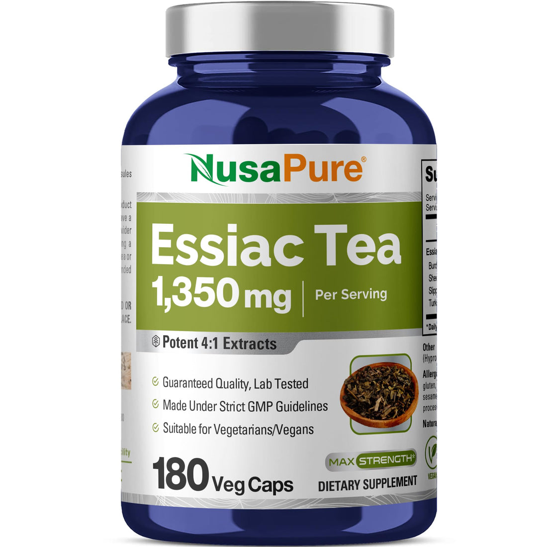 NusaPure Essiac Tea 1350 mg 180 Veggie Caps (Vegetarian, Non-GMO) NusaPure buy supplements canada