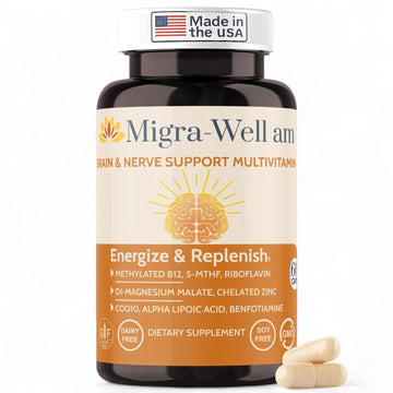Wellkasa Migra-Well AM: Energizing Daily Methylated Multivitamin with Bioavailable Minerals & Antioxidants Supporting Brain Wellkasa buy supplements canada