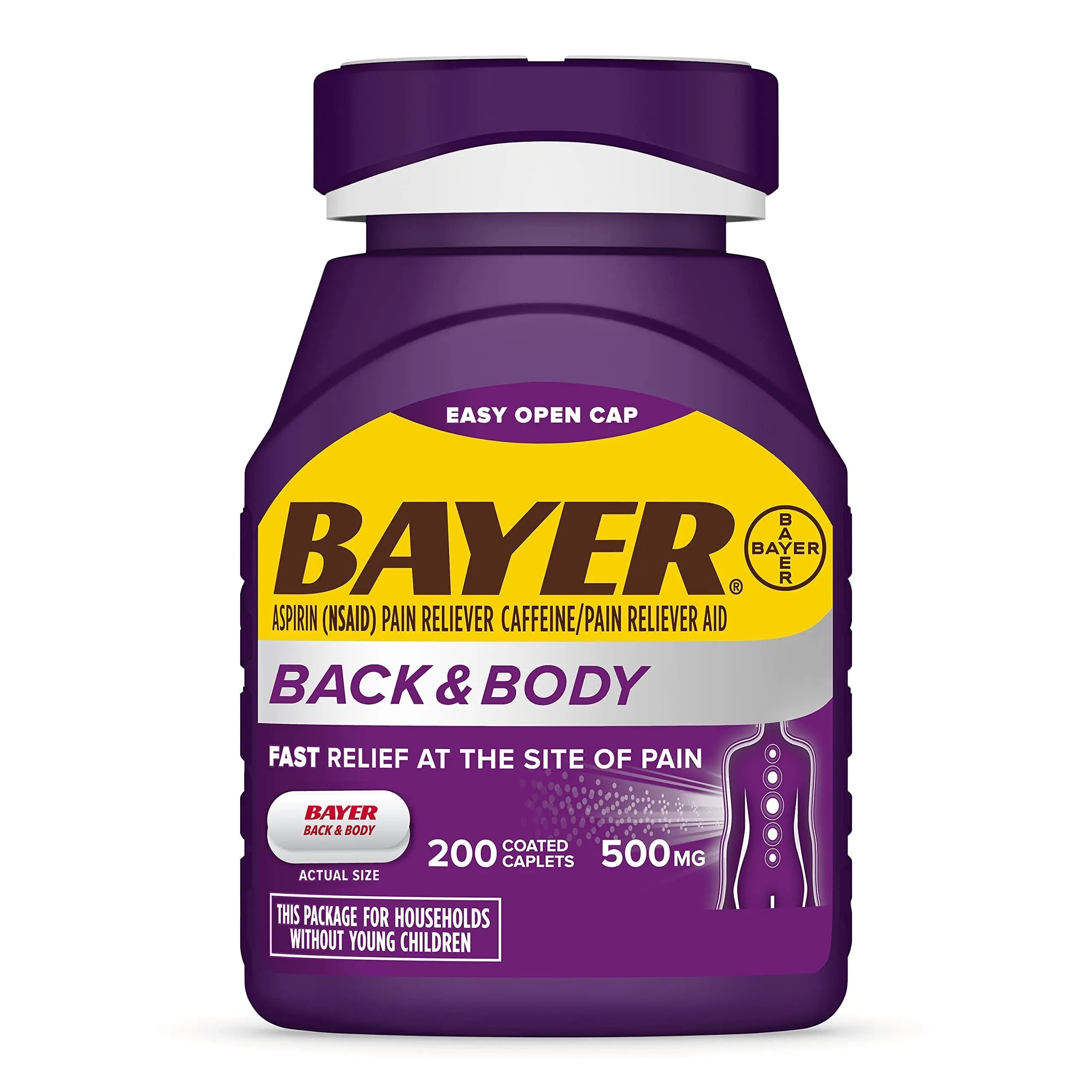 Bayer Extra Strength 500mg Aspirin Plus Caffeine for Powerful Pain Relief, 200 Coated Caplets Bayer buy supplements canada