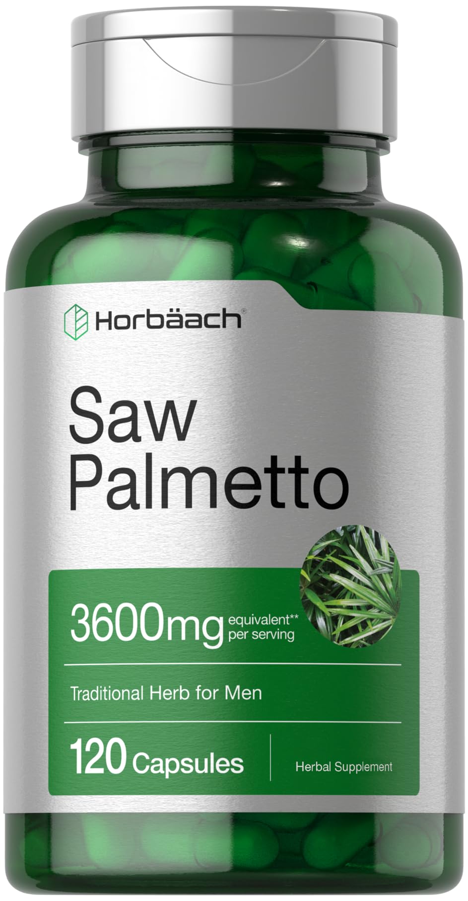Horbäach Saw Palmetto Extract | 120 Capsules | Non-GMO and Gluten Free Formula | from Saw Palmetto Berries Horbäach buy supplements canada