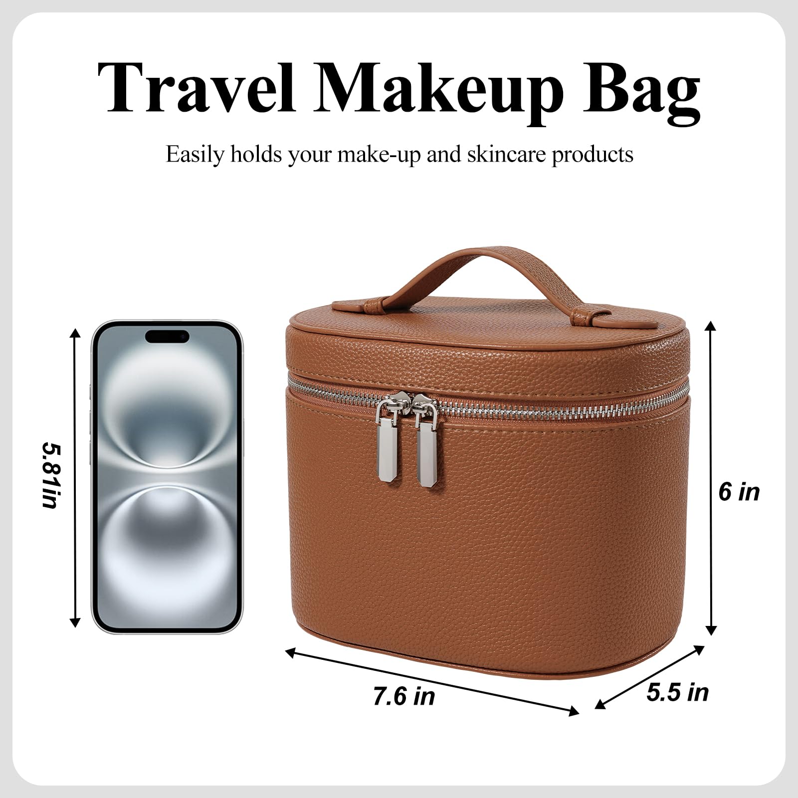 honitty Makeup Bag, Travel Make up Case with Compartments and Handle, Portable Cosmetic Organizer Bags,Toiletry Bag for Women honitty buy supplements canada