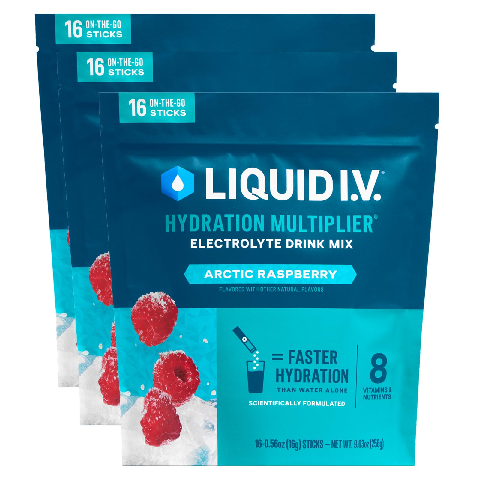 Liquid I.V.® Hydration Multiplier – Arctic Raspberry | Electrolyte Powder Drink Mix | 3 Pack (48 Servings) Liquid I.V. buy supplements canada
