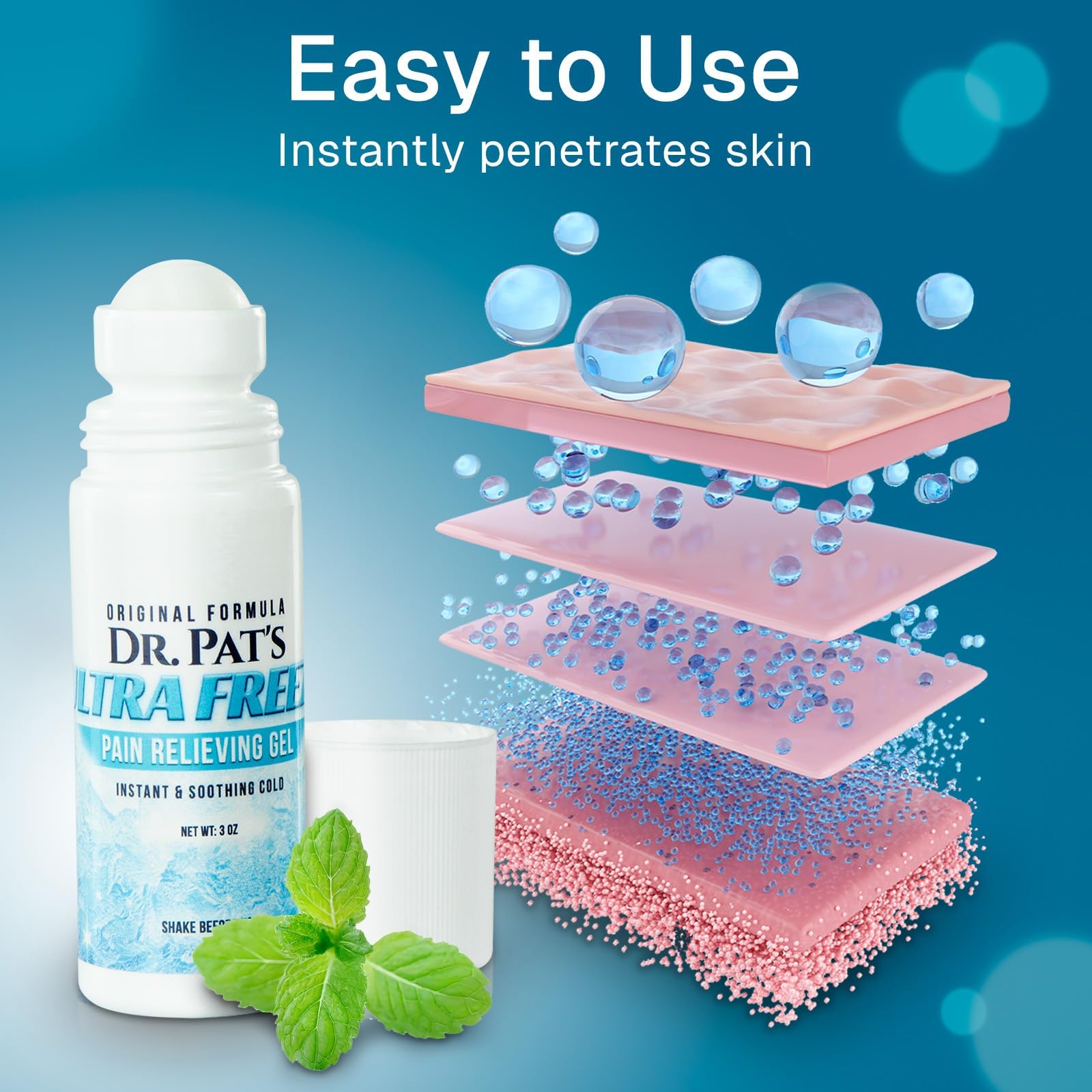 Ultra Freeze Roll-On Pain Relief Gel (3oz) - Joint & Muscle Therapy Rub for Arthritis, Neuropathy, Foot, and Joint - Cooling Topical Anti-Inflammatory (2 Pack) Ultra Freeze buy supplements canada